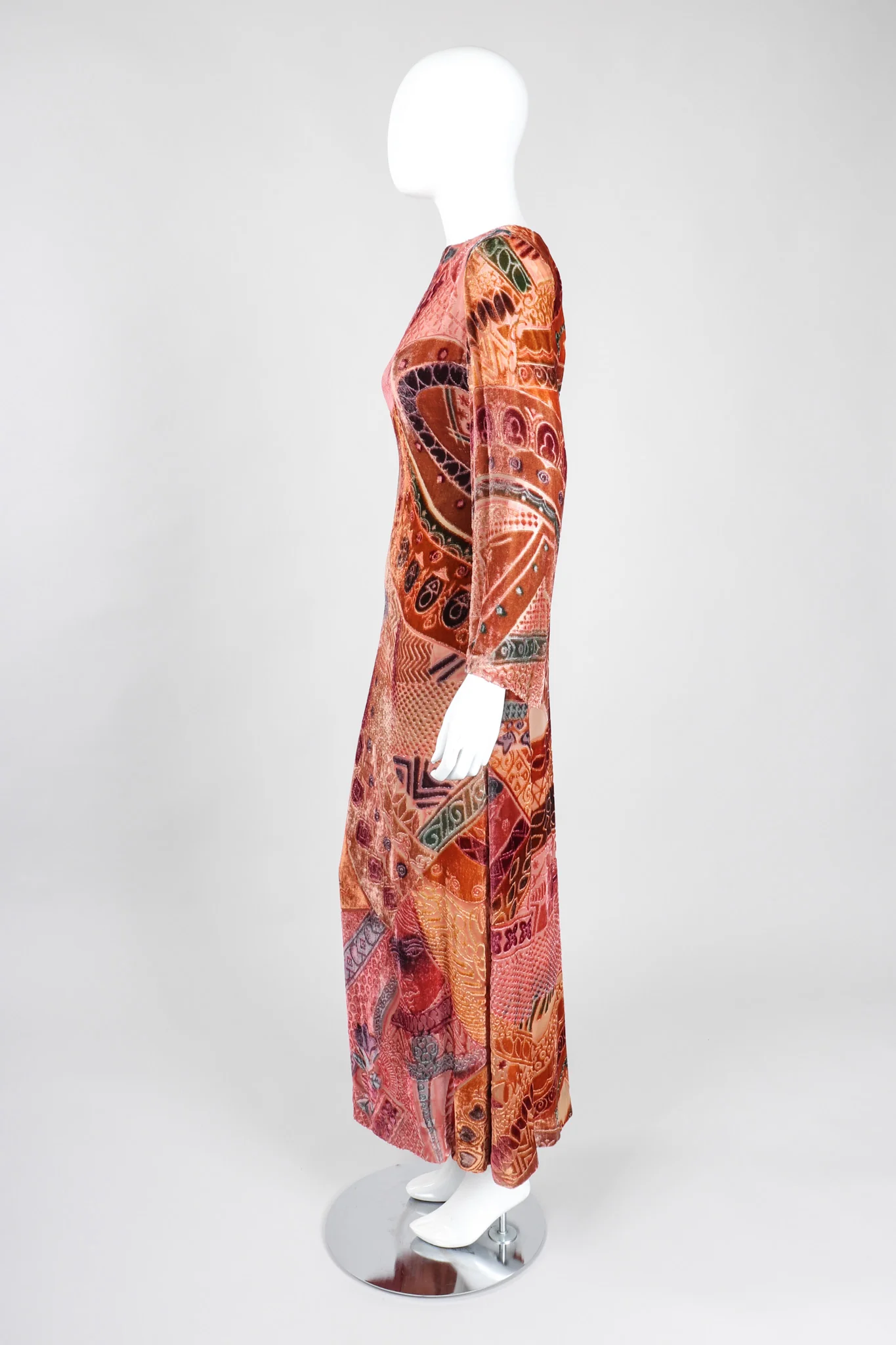 Velvet Woodblock Burnout Gown - Image 5