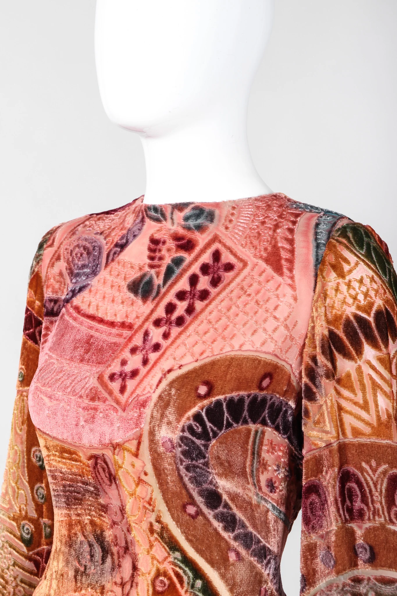 Velvet Woodblock Burnout Gown - Image 8