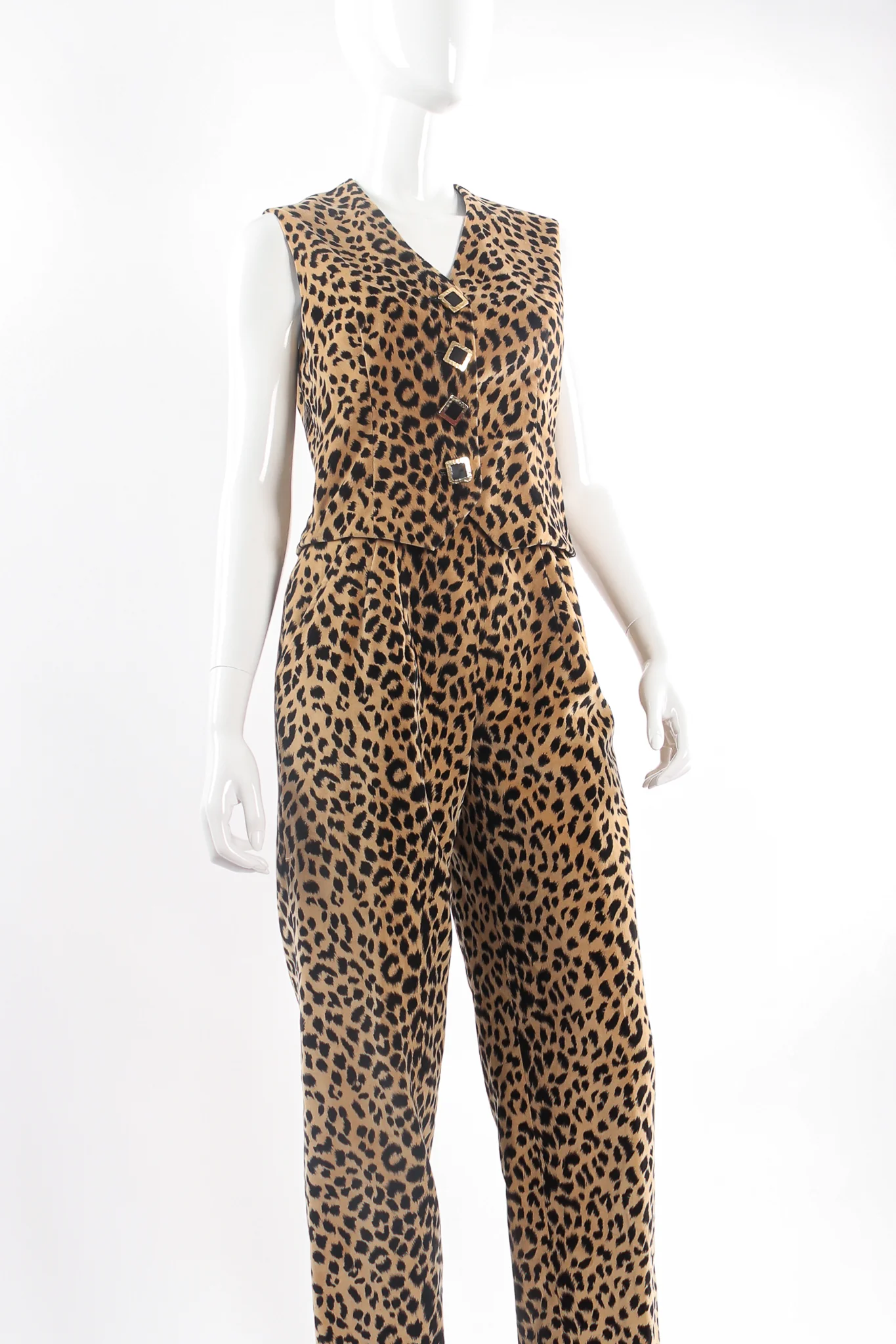 Velvet Cheetah Vest & Pant Set - Image 2