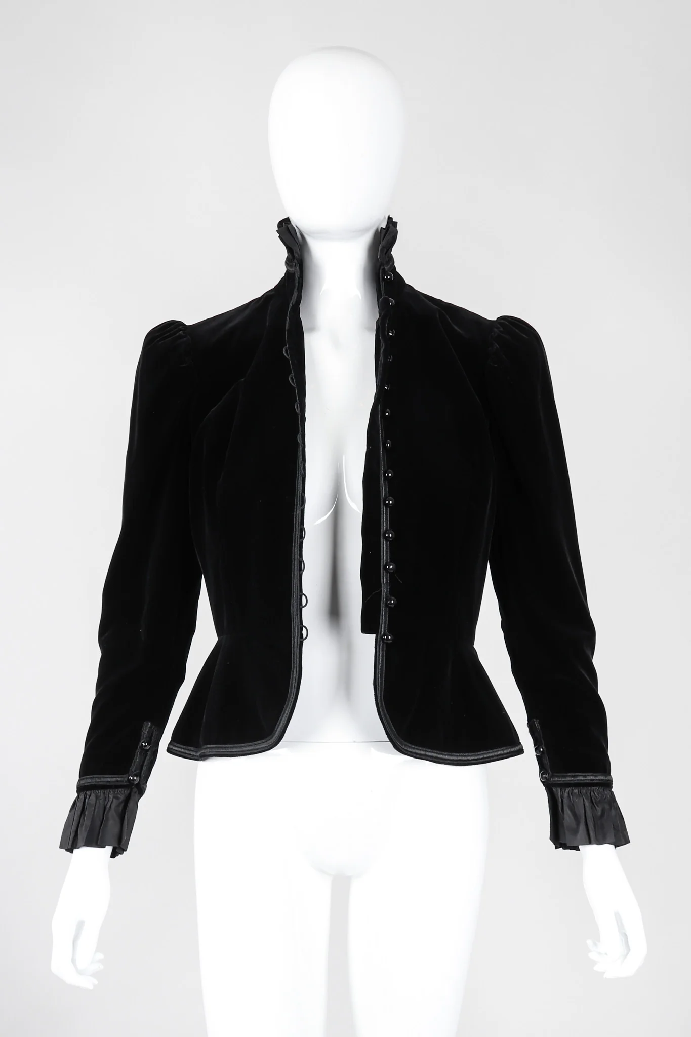 Victorian Velvet Ruffle Jacket - Image 7