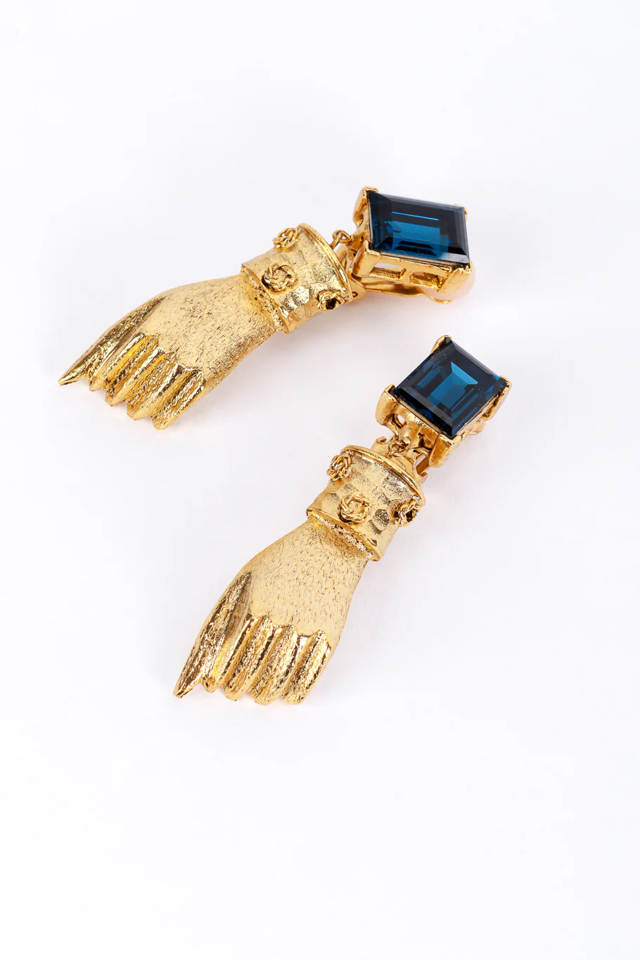 Victoriana Hand & Gem Drop Earrings - Image 3