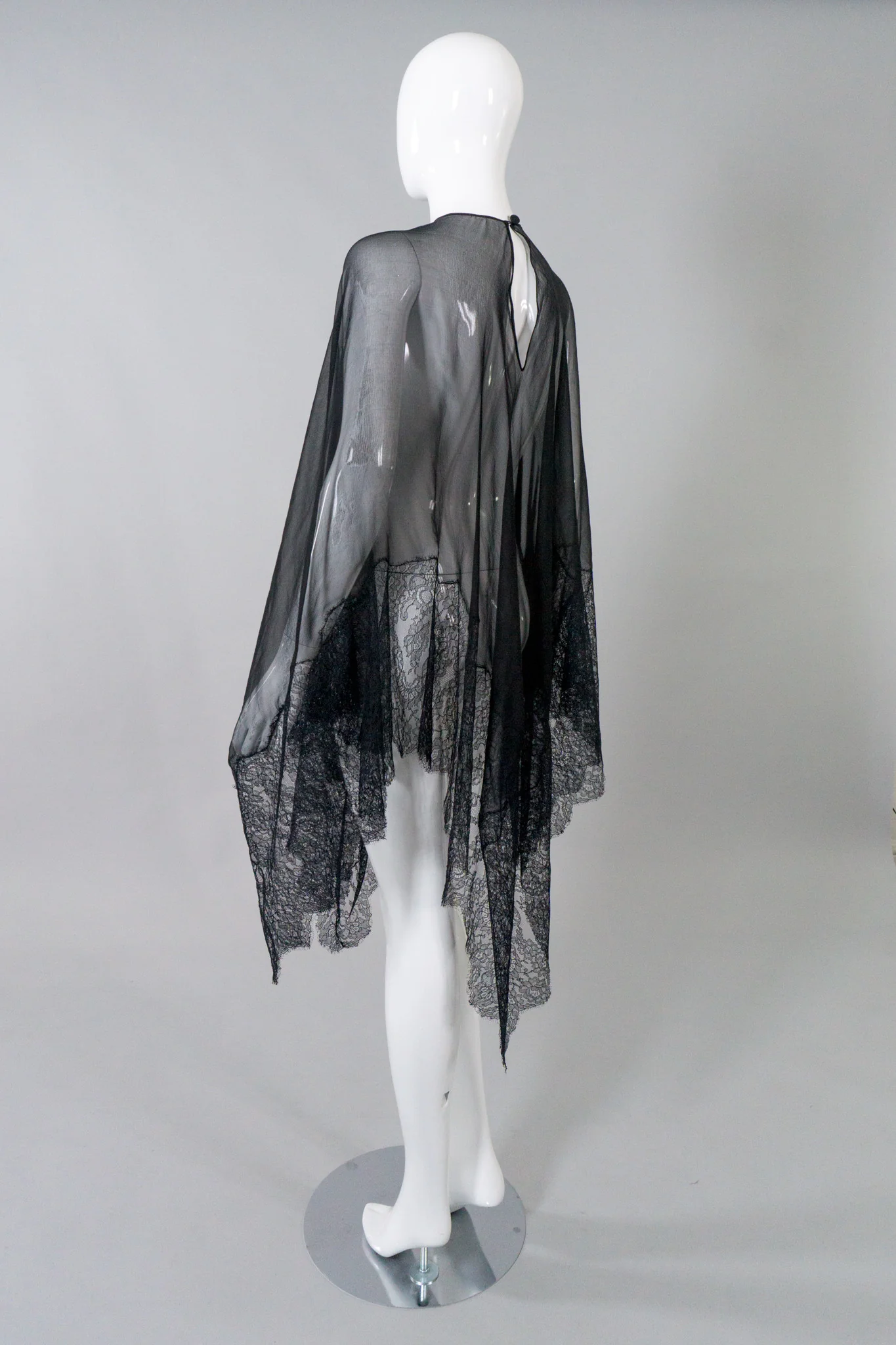 Lace Silk Chiffon Poncho - Image 5