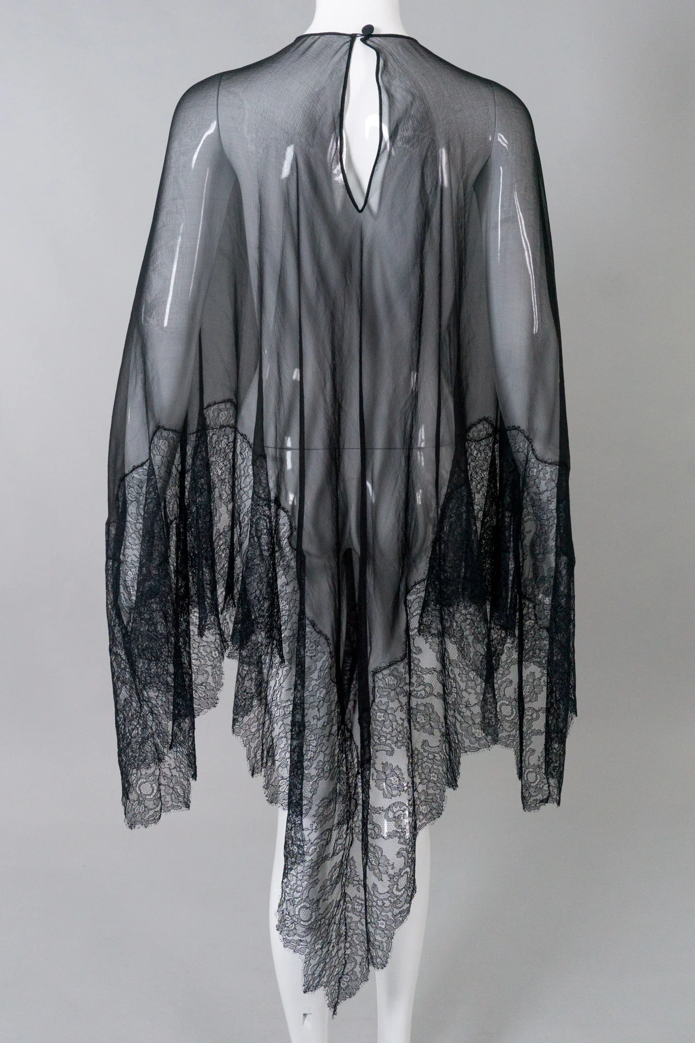 Lace Silk Chiffon Poncho - Image 9