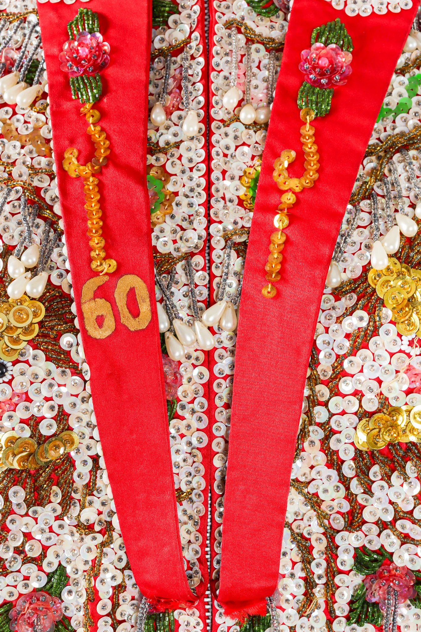 Hibiscus Sequined Mandarin Jacket - Image 10