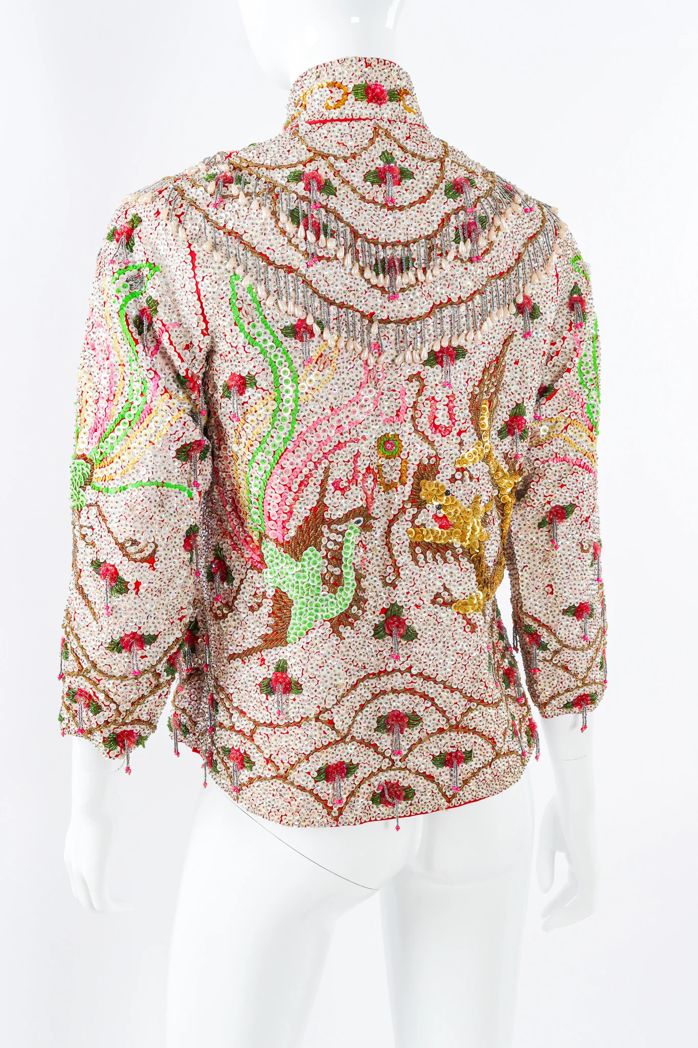Hibiscus Sequined Mandarin Jacket - Image 2