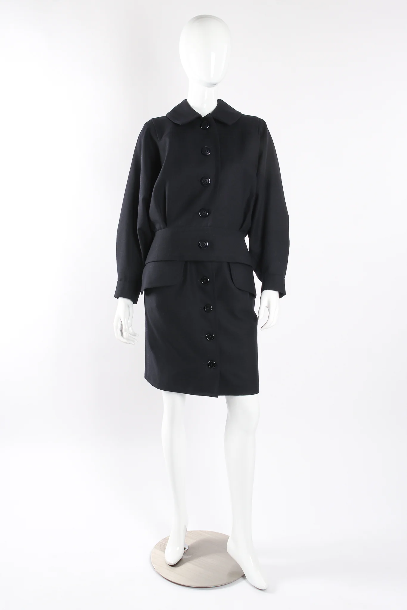 Batwing Uniform Peplum Jacket & Skirt Set - Image 3
