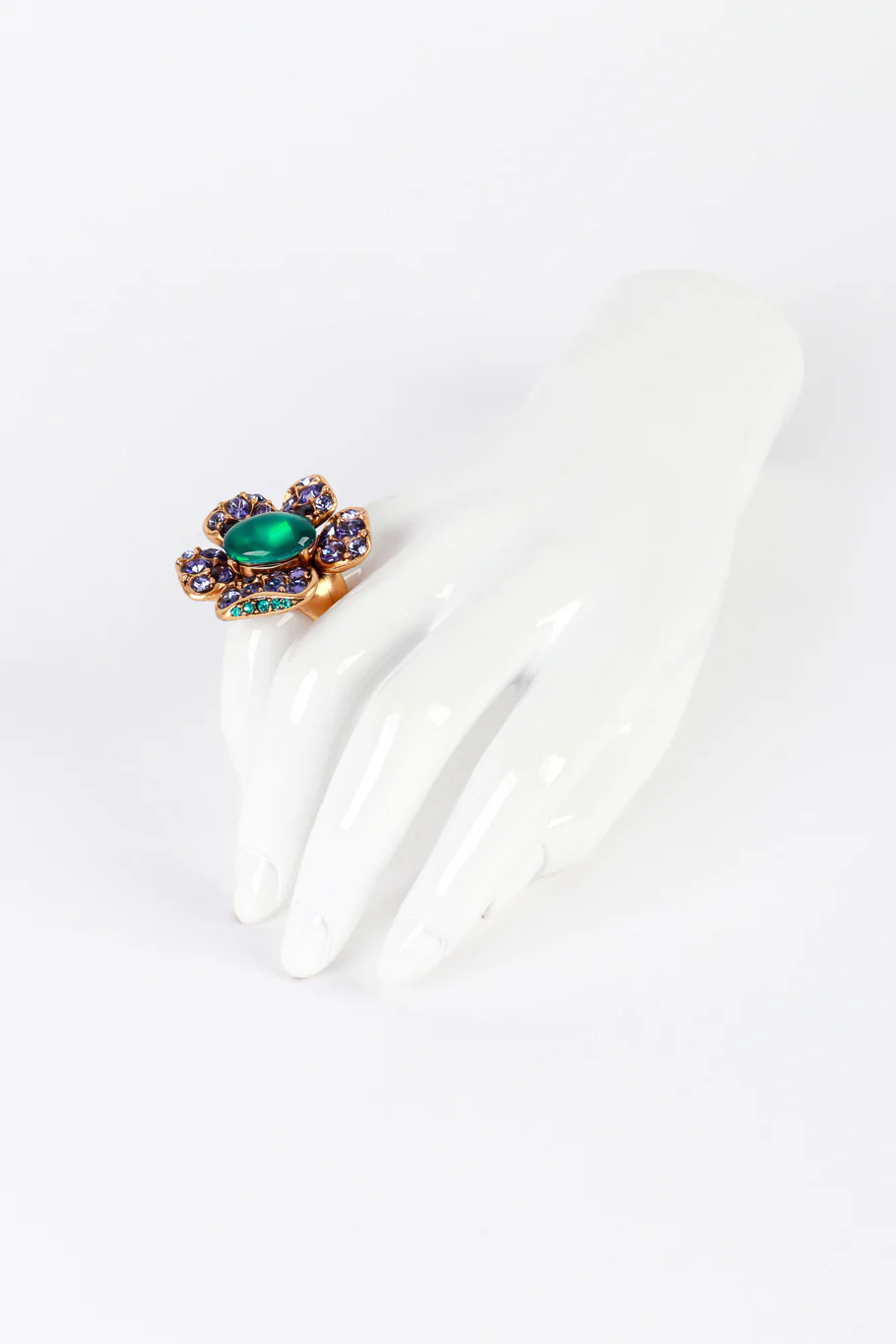 Violet Blooms Crystal Cocktail Ring - Image 2