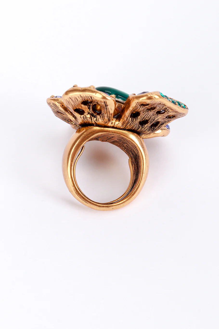 Violet Blooms Crystal Cocktail Ring - Image 4