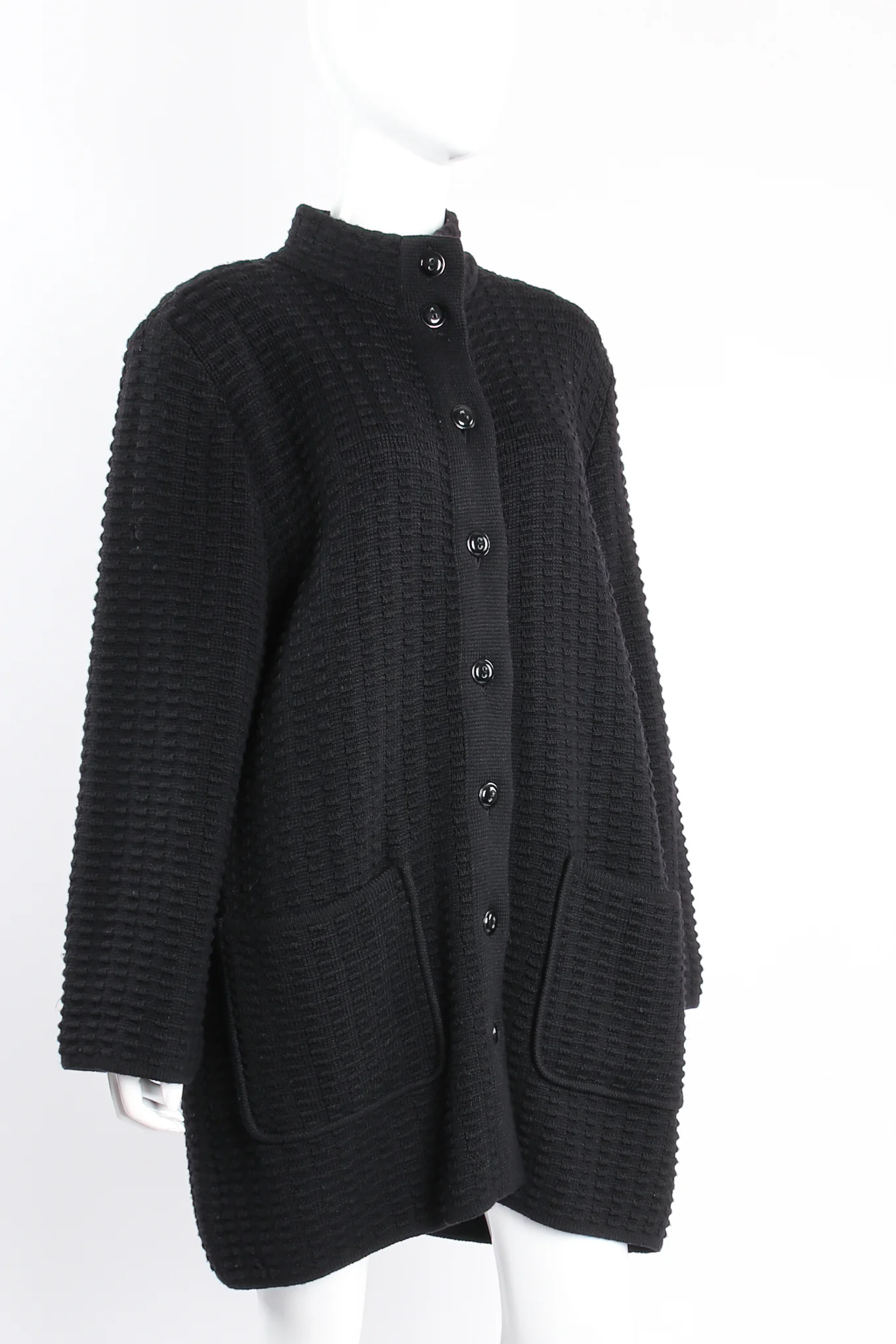 Waffle Knit Sweater Coat