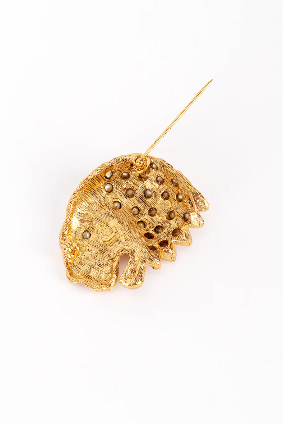 Warm Crystal Lion Head Brooch - Image 4