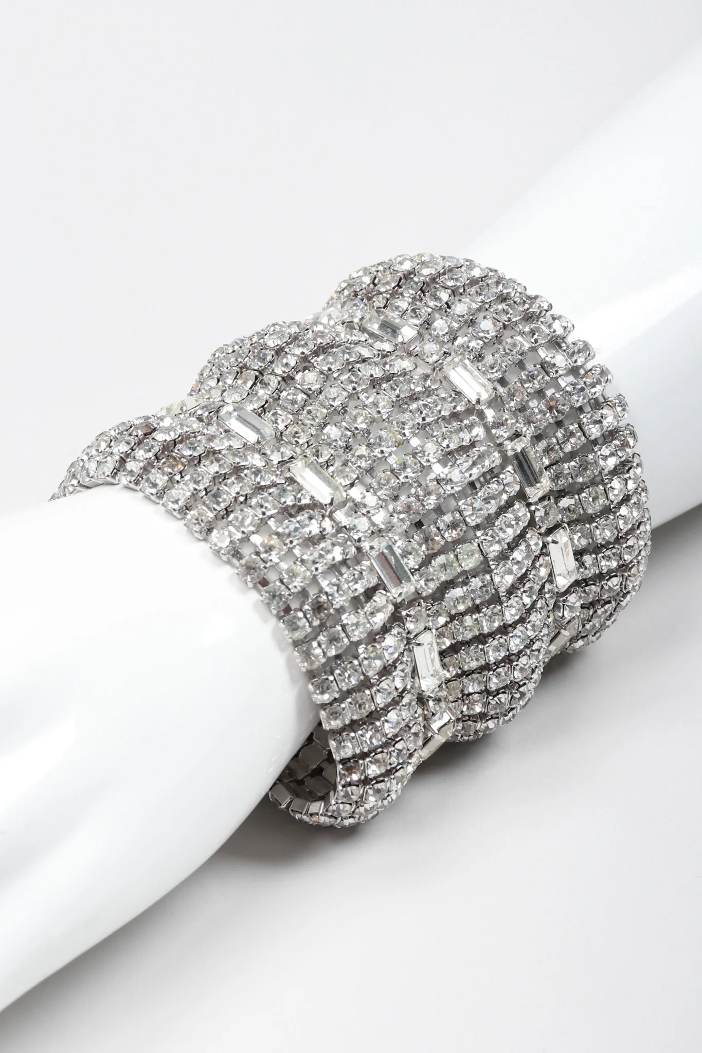 Wavy Crystal Cuff Bracelet - Image 3