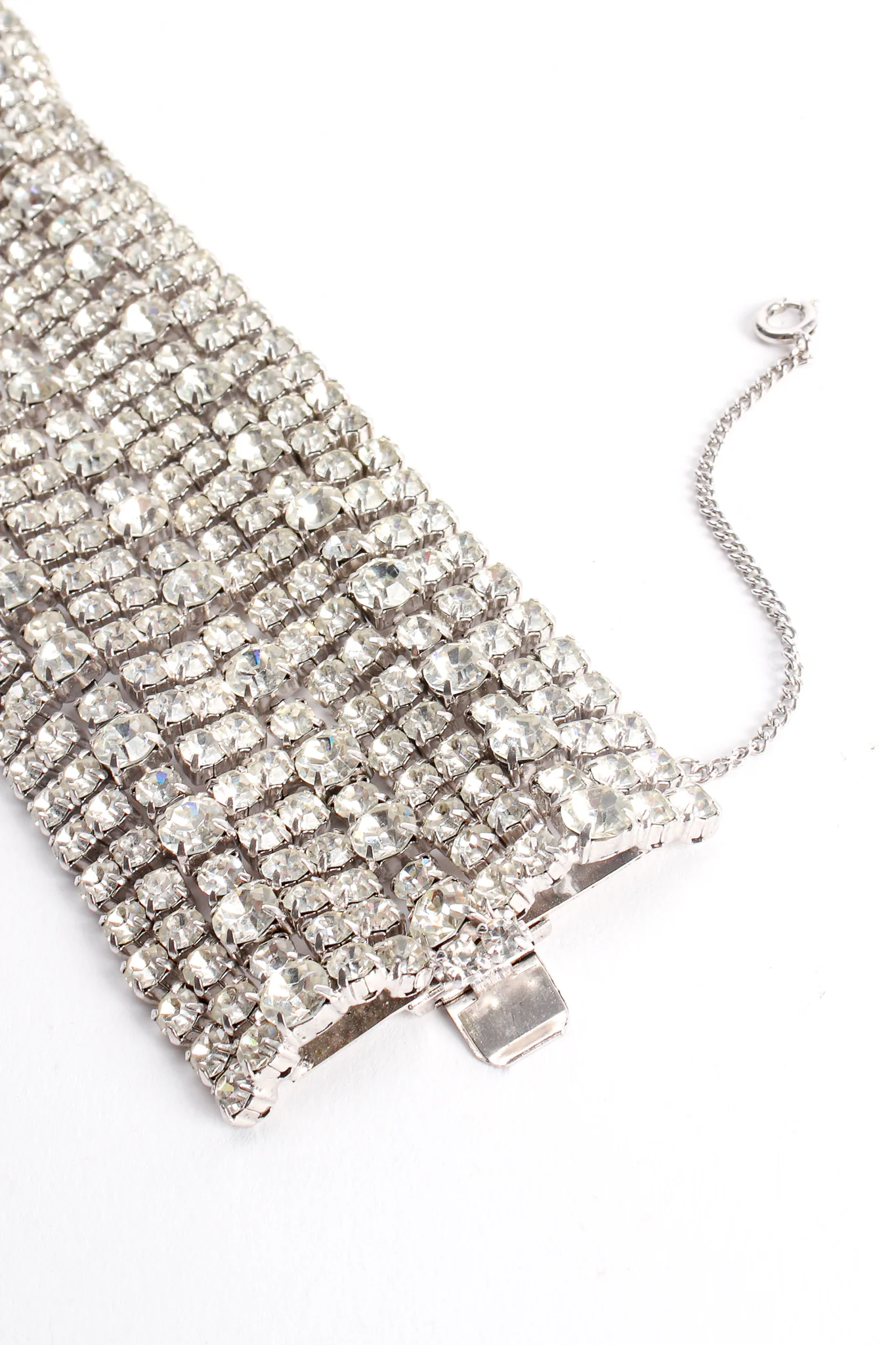 Wavy Crystal Rhinestone Cuff Bracelet - Image 4