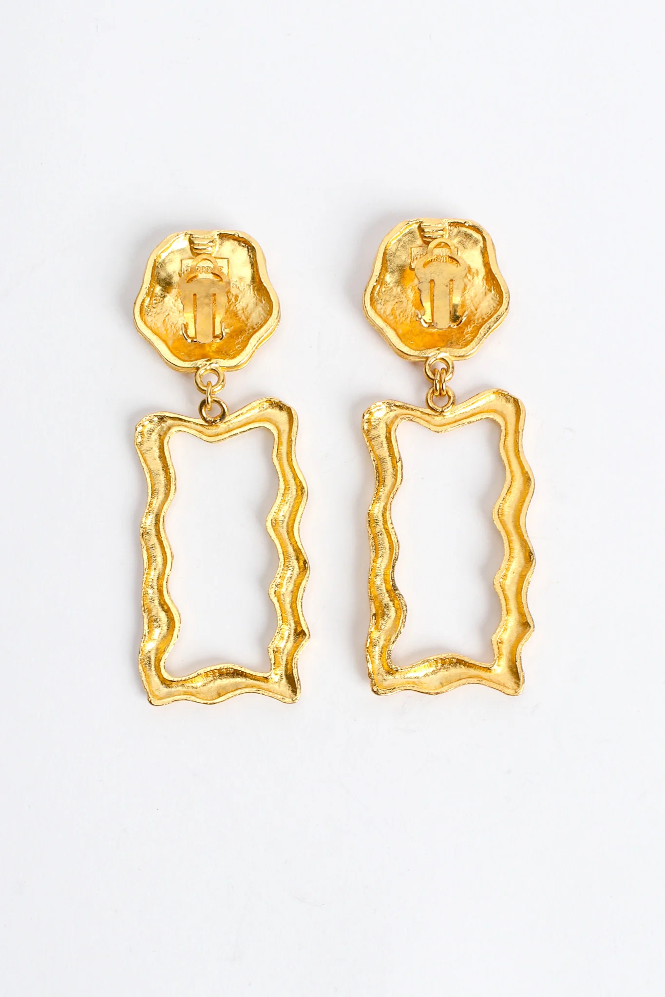 Wavy Frame Drop Earrings - Image 4