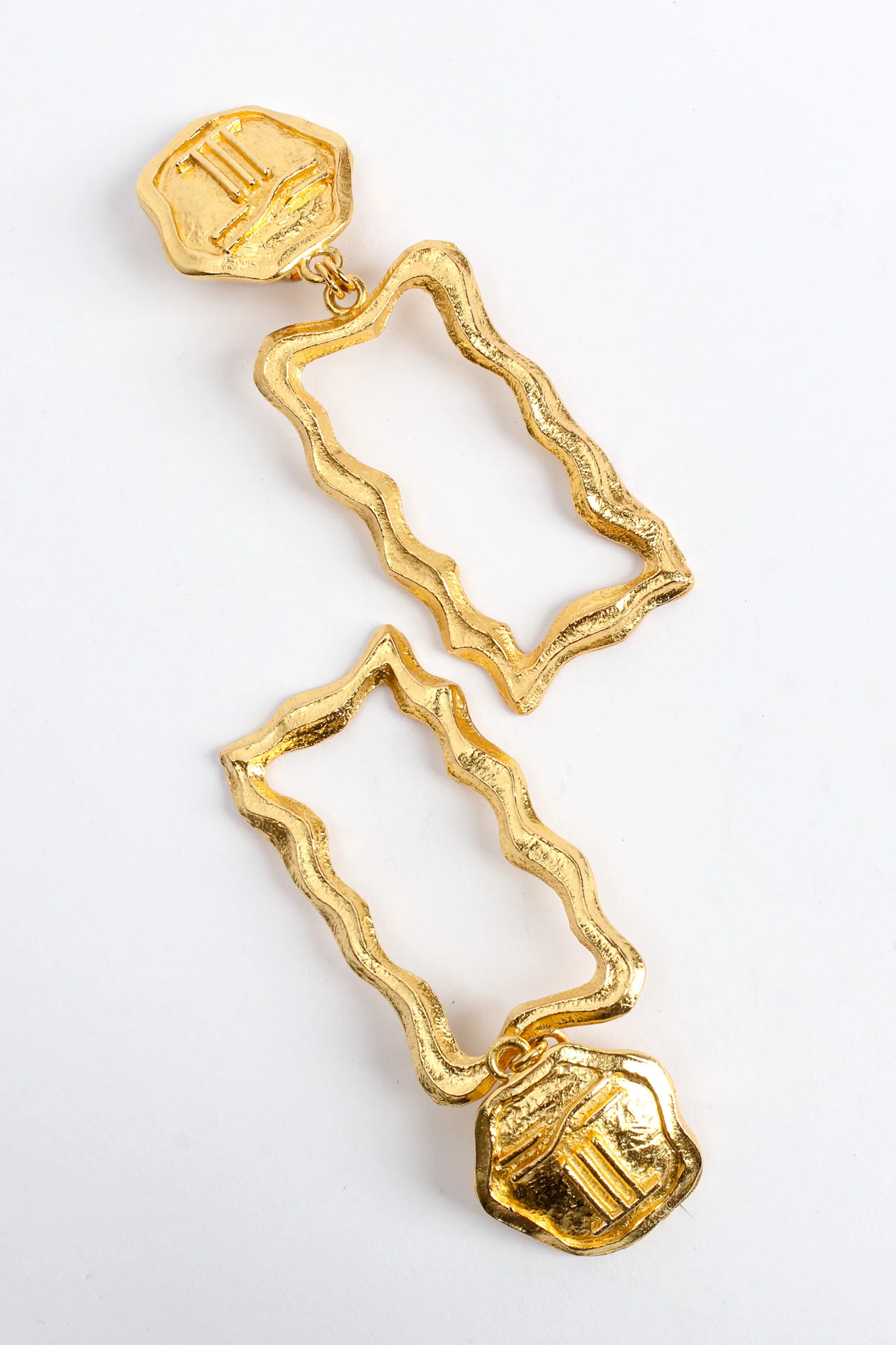 Wavy Frame Drop Earrings - Image 5