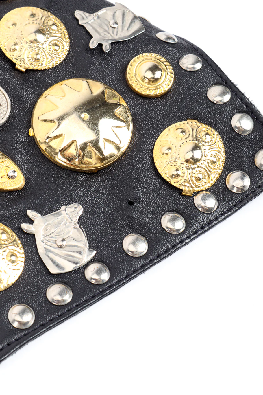 Western Motif Studded Leather Vest - Image 11