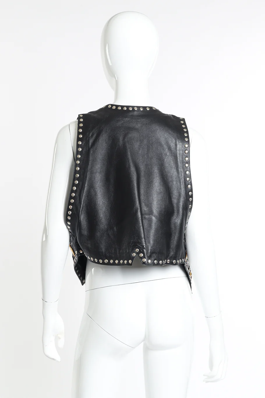 Western Motif Studded Leather Vest - Image 3