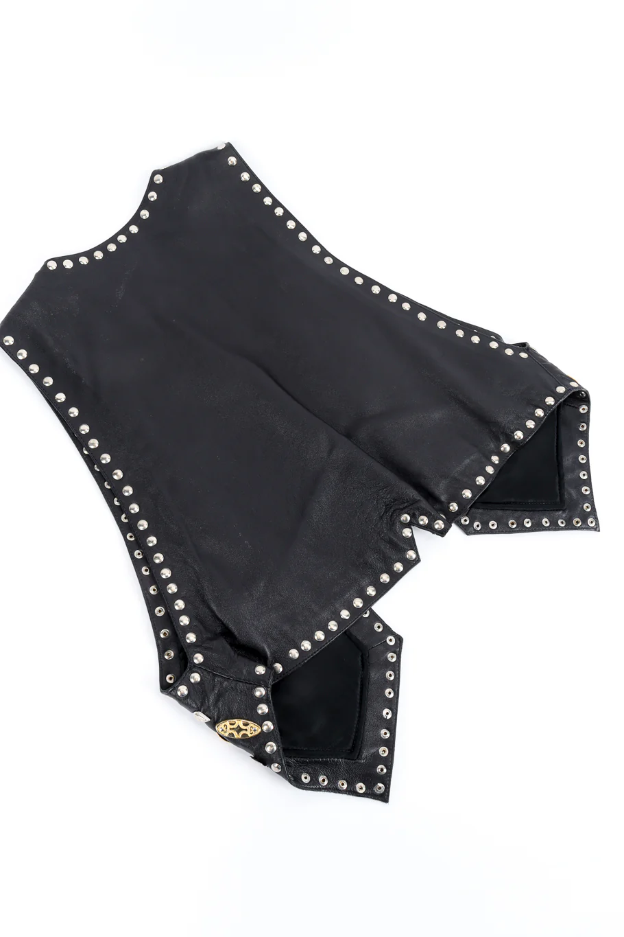 Western Motif Studded Leather Vest - Image 7
