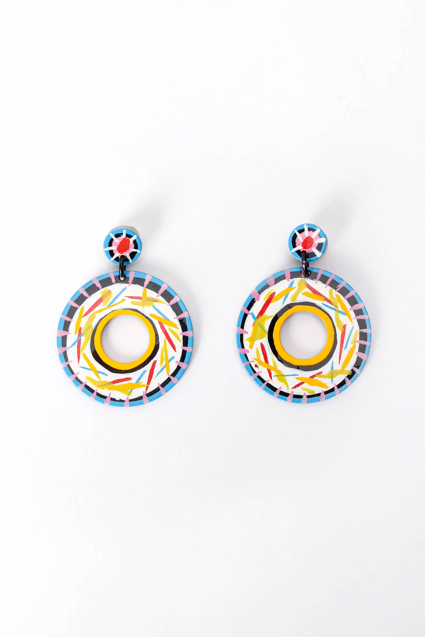 Vanilla Sprinkle Hoop Drop Earrings - Image 3