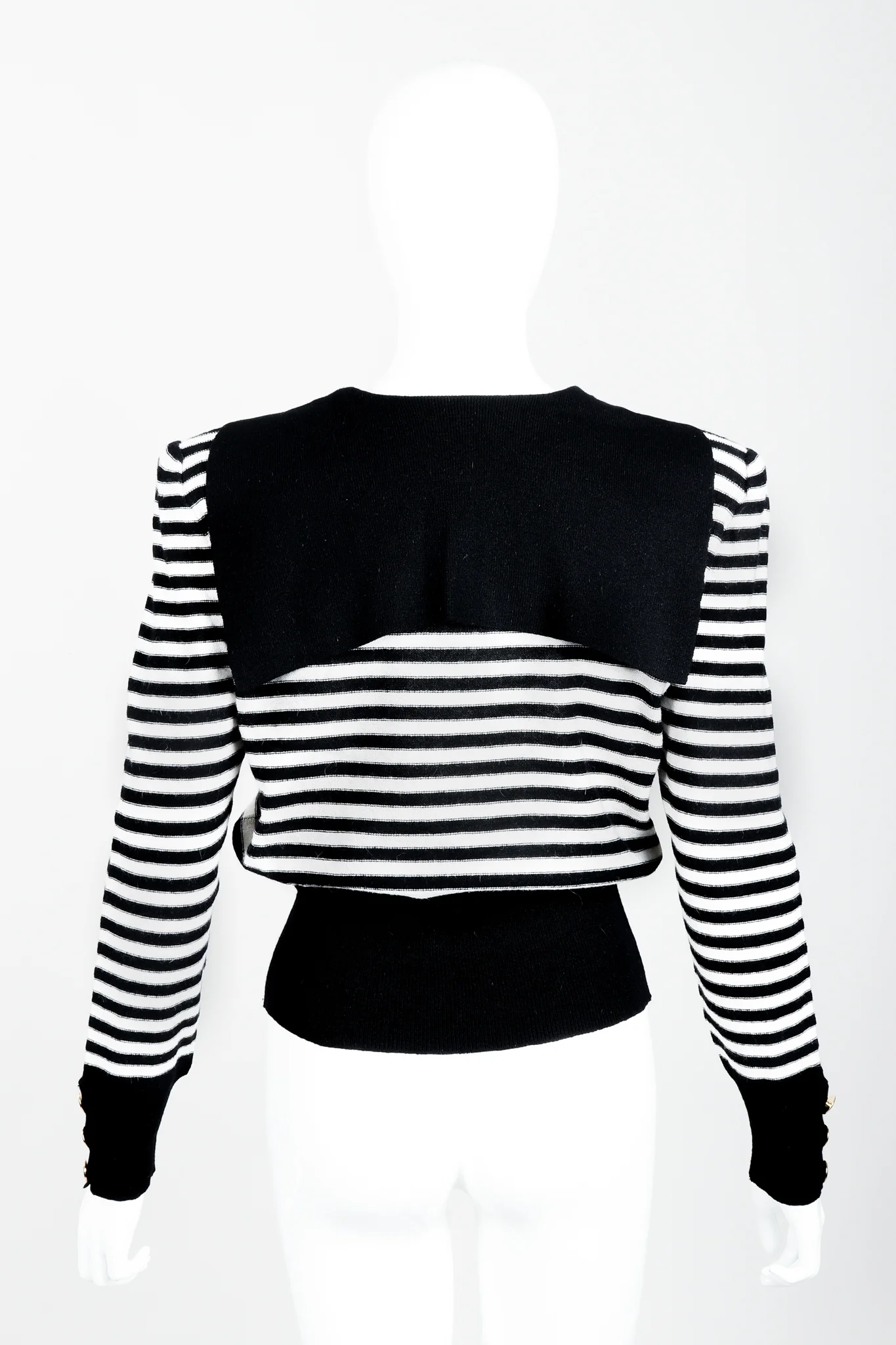 Cream Stripe Knit Sailor Sweater - Image 4