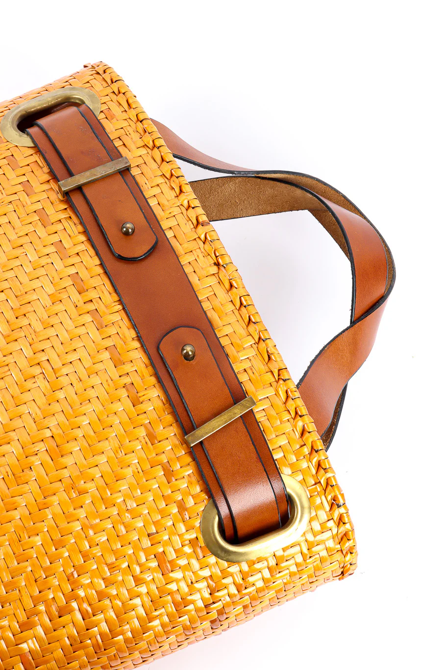 Wicker and Leather Tote Bag - Image 4