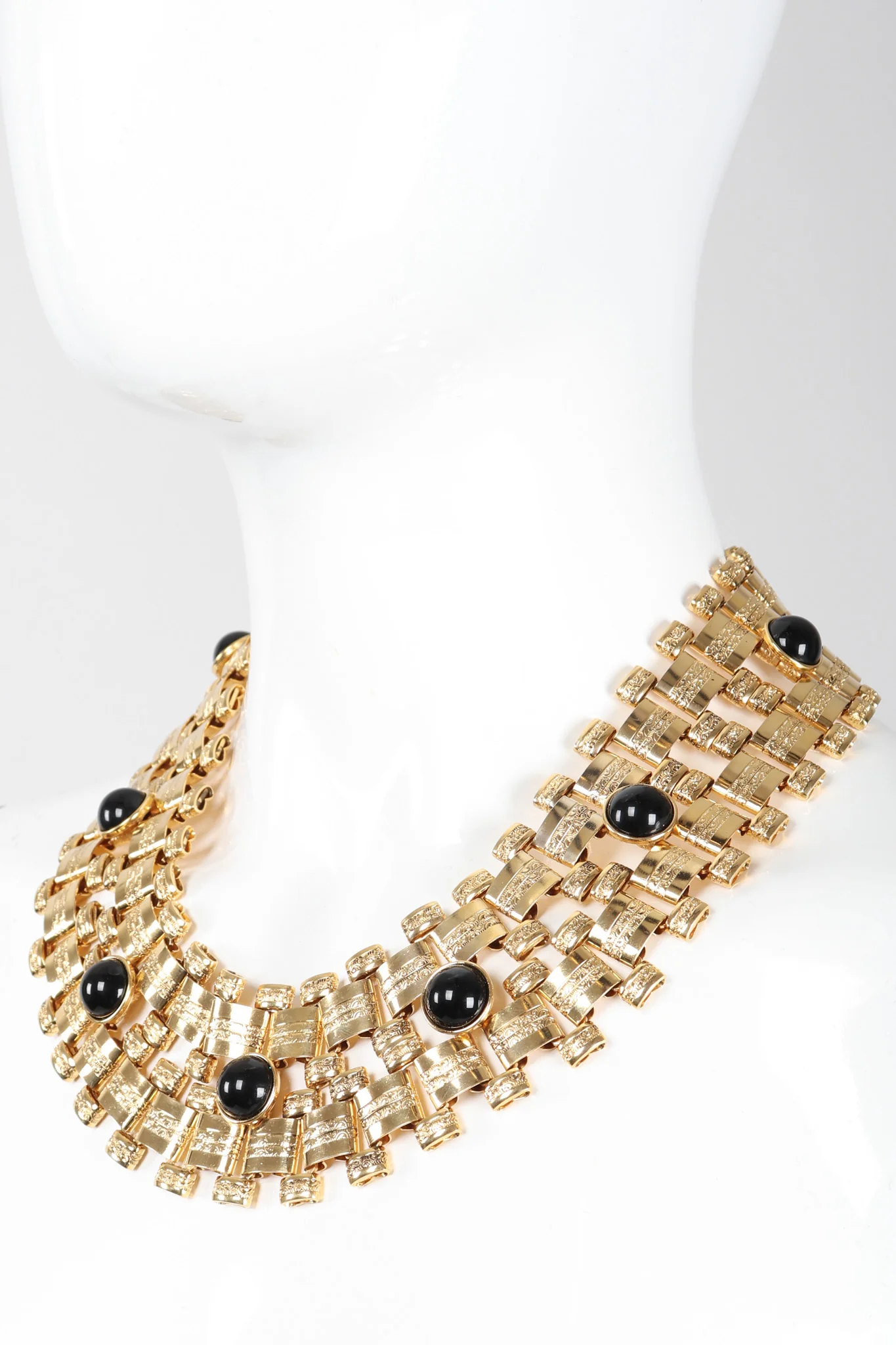 Wide Cabochon Chain Collar - Image 3