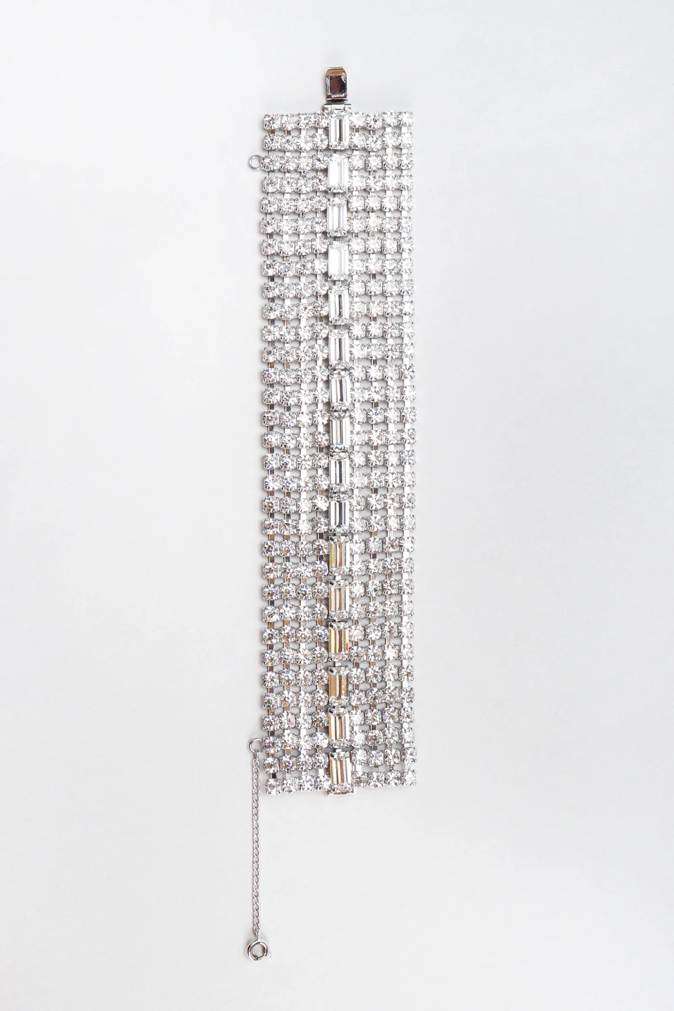 Wide Crystal Baguette Bracelet - Image 6