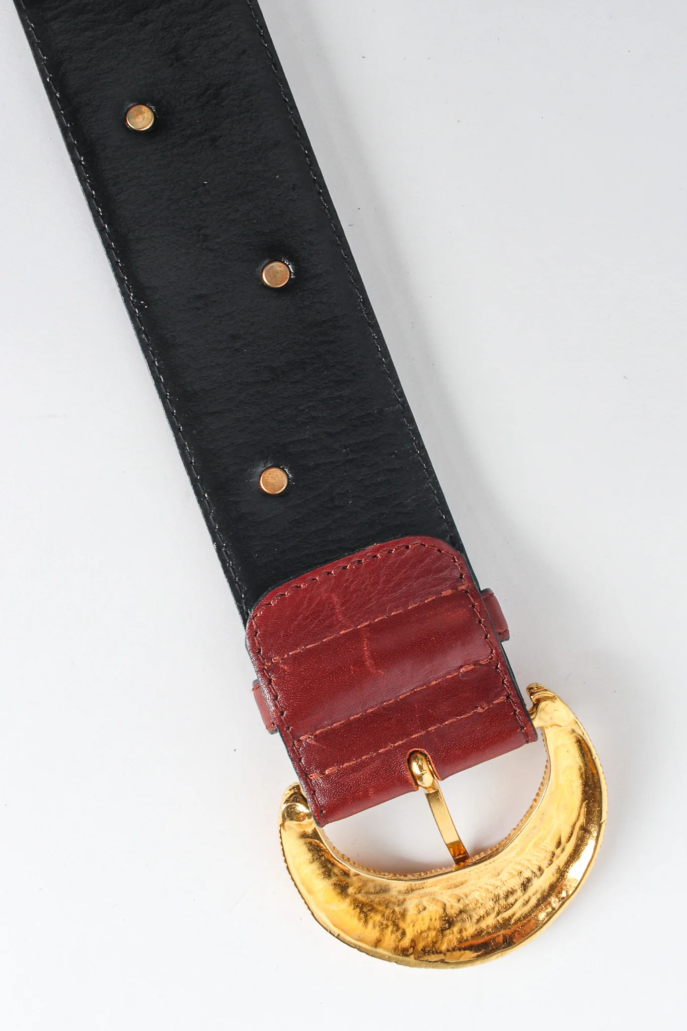 Medallion Stud Leather Belt - Image 5