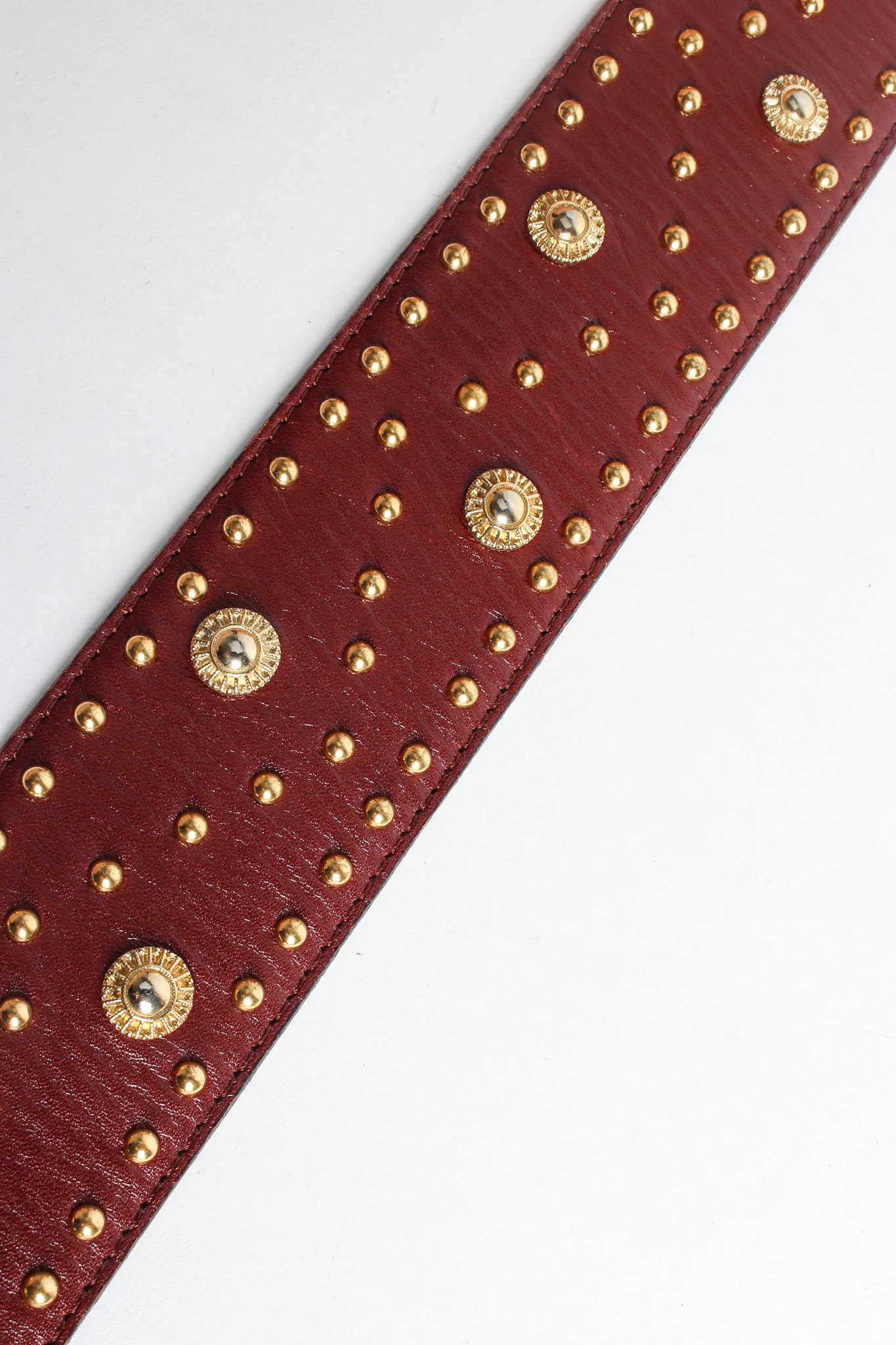Medallion Stud Leather Belt - Image 6