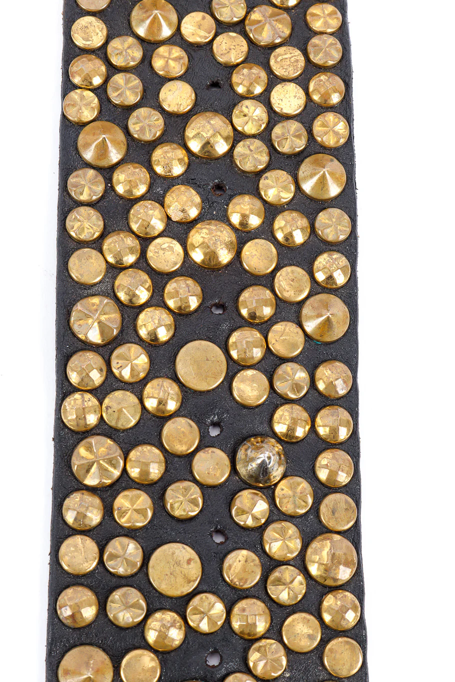 Wide Gold Studded Leather Belt - Image 4