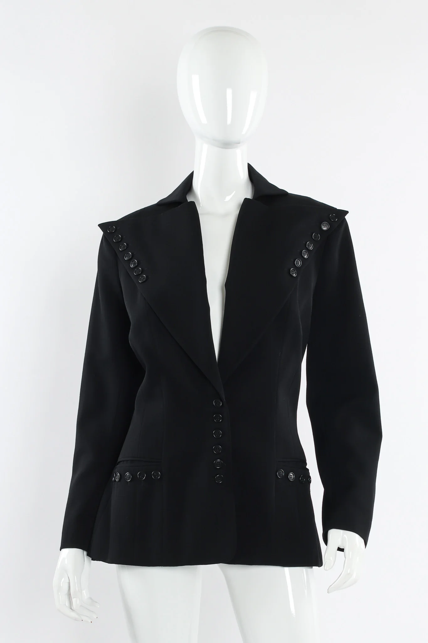 Wide Lapel Wool Blazer
