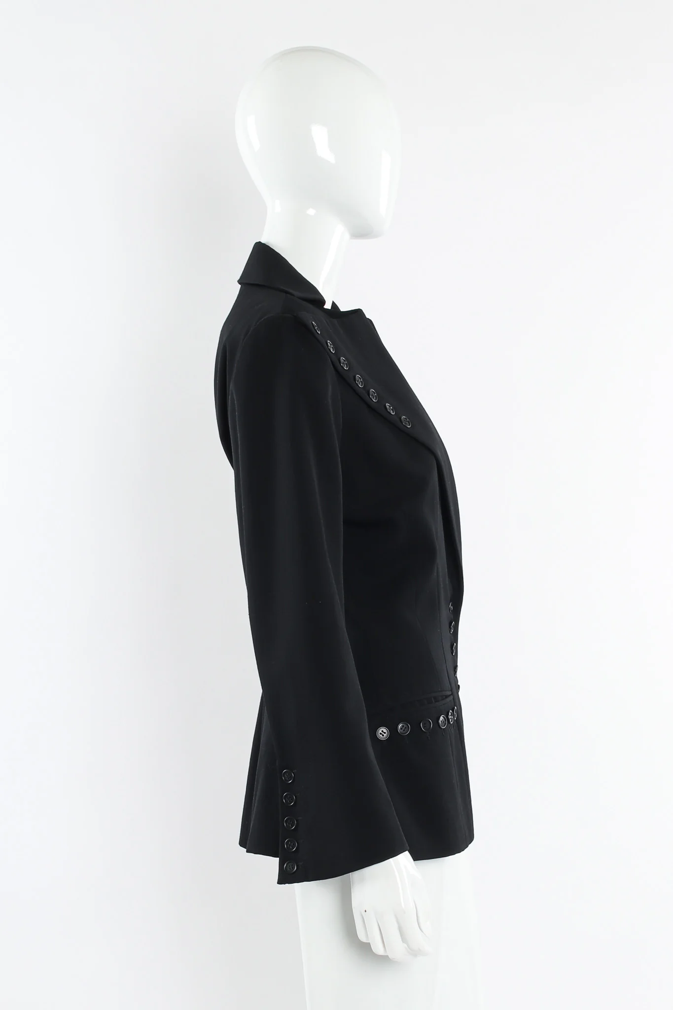 Wide Lapel Wool Blazer - Image 4