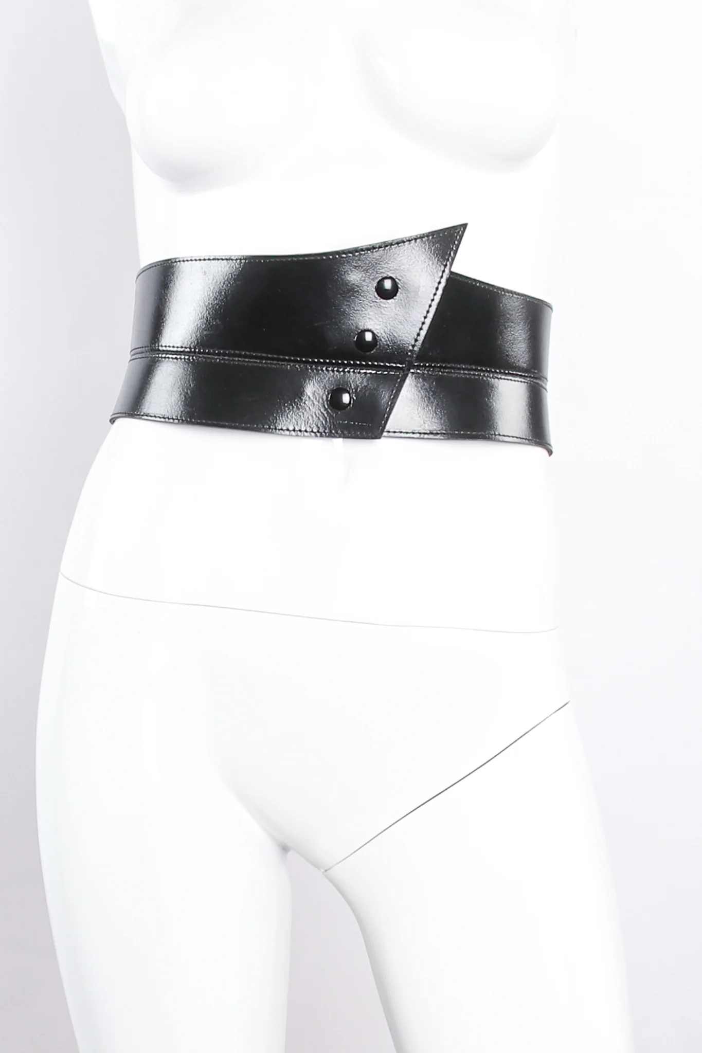 Wide Glossy Leather Cinch Belt