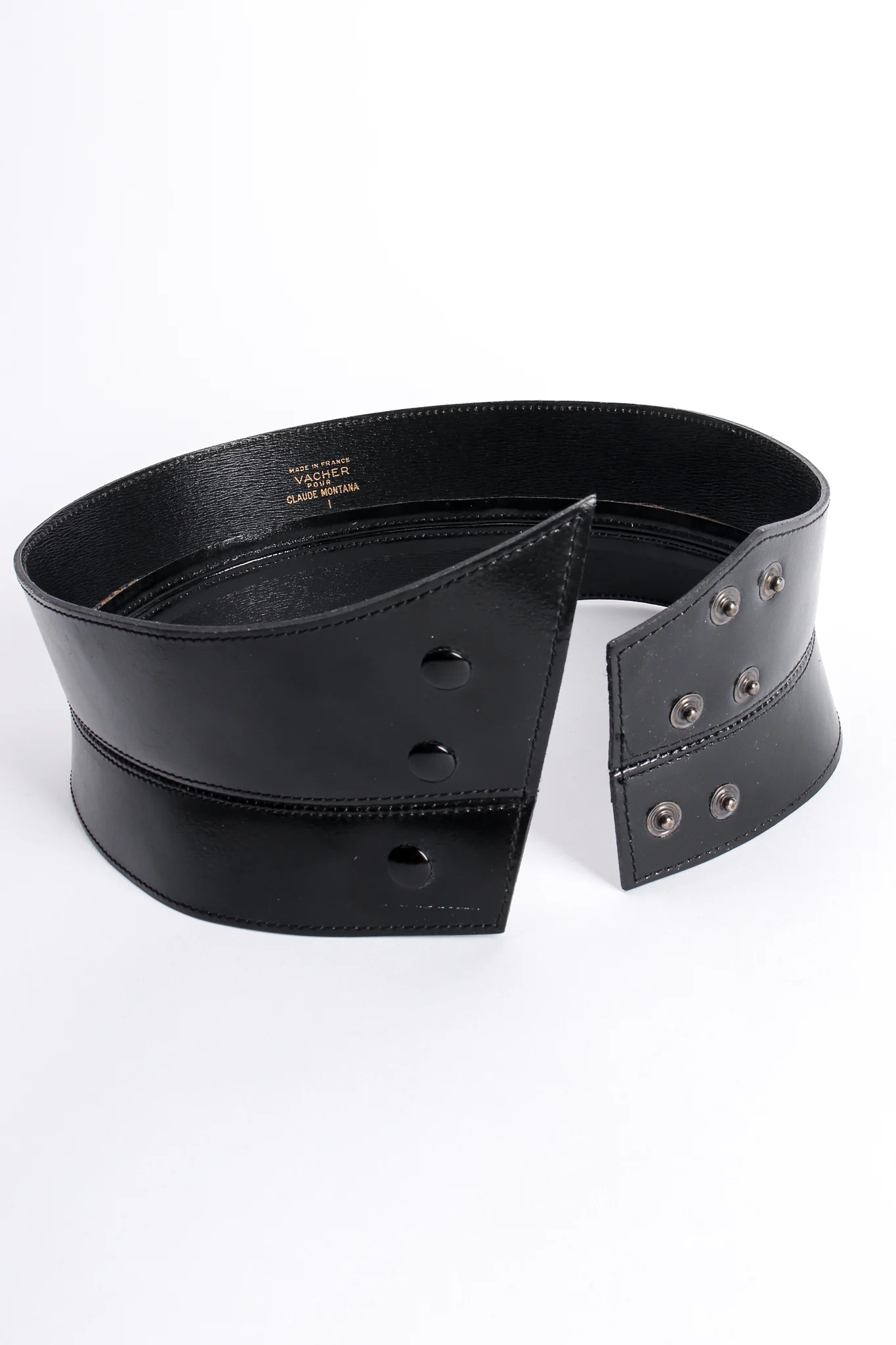 Wide Glossy Leather Cinch Belt - Image 6