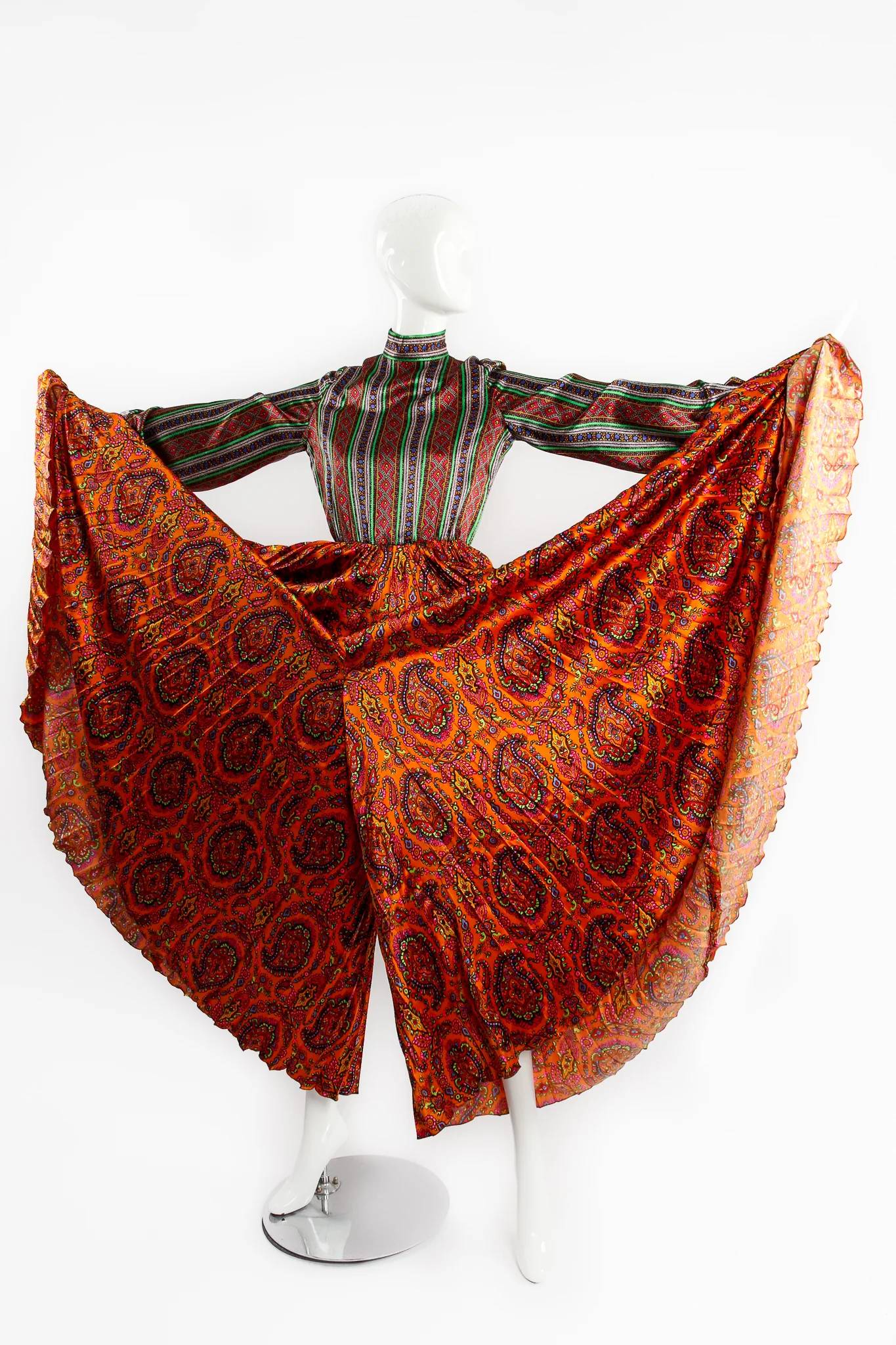 Wide Leg Paisley Silk Jumpsuit - Image 2