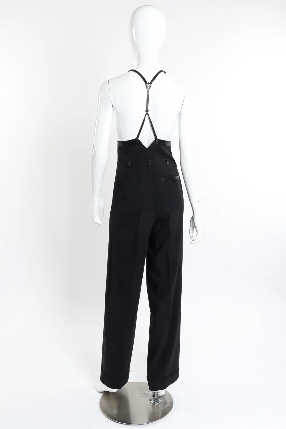 Wide Leg Wool Suspender Pant - Image 3