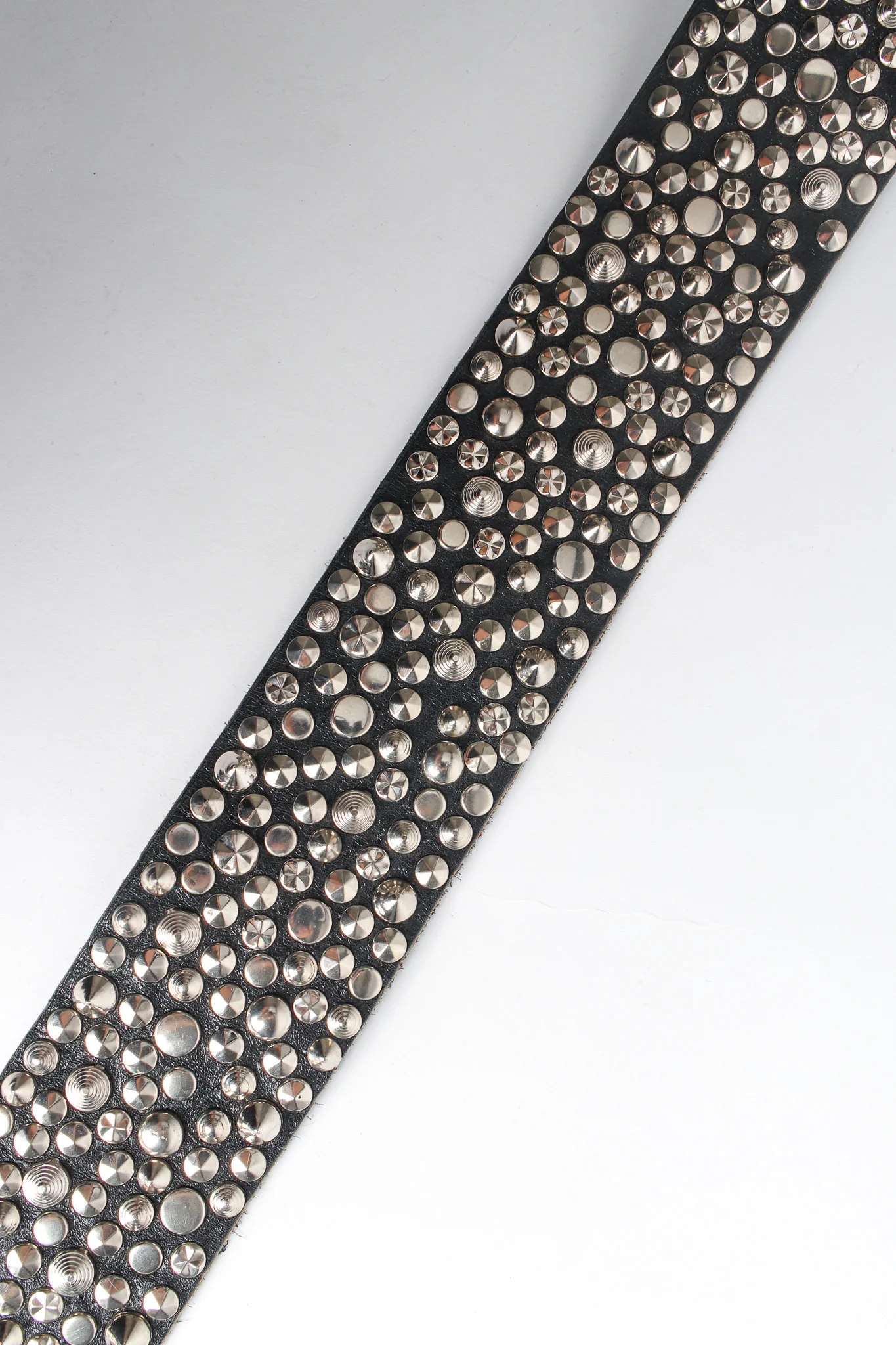 Wide Silver Studded Leather Belt - Image 6