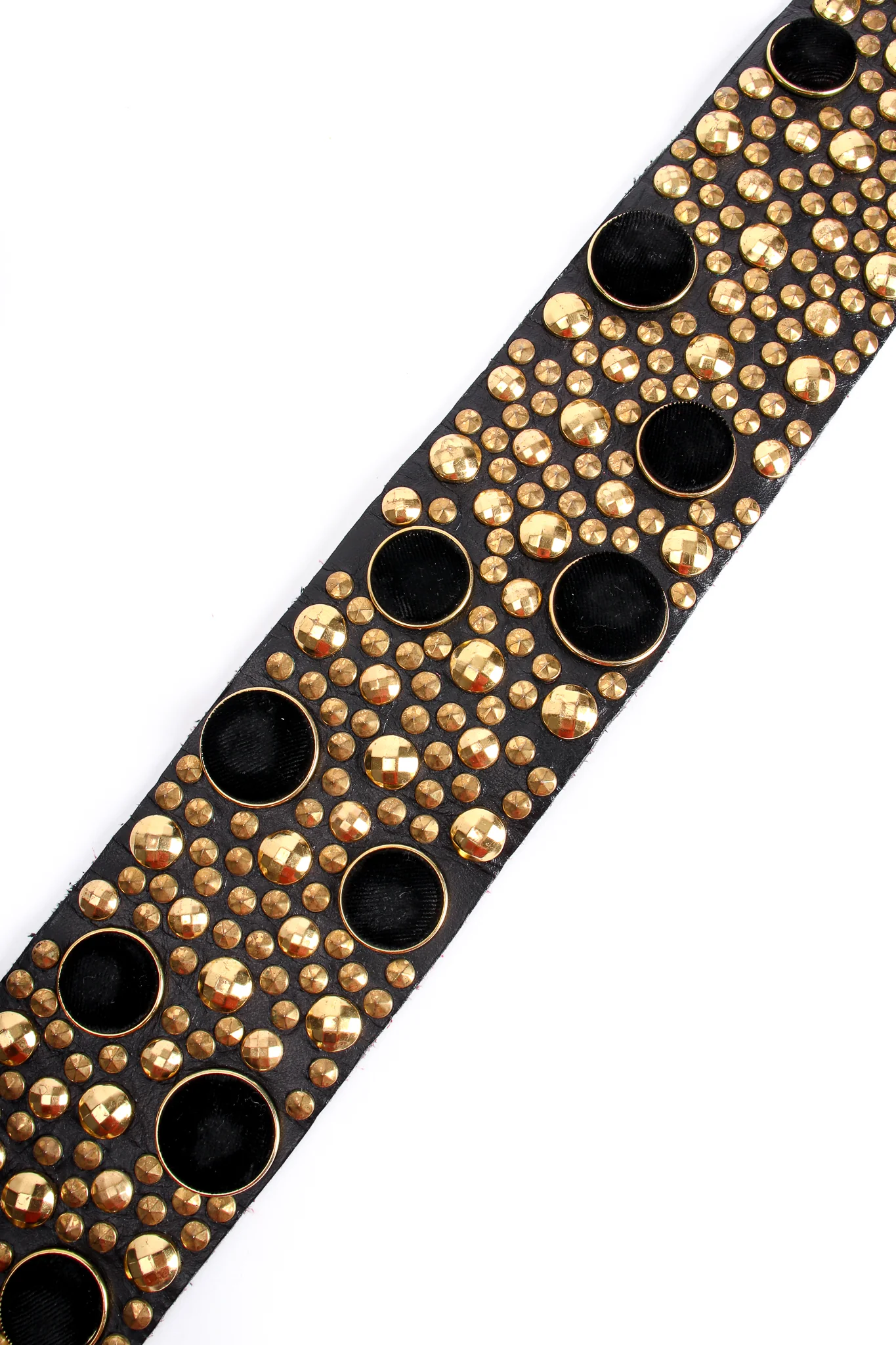 Wide Velvet Studded Leather Belt - Image 4