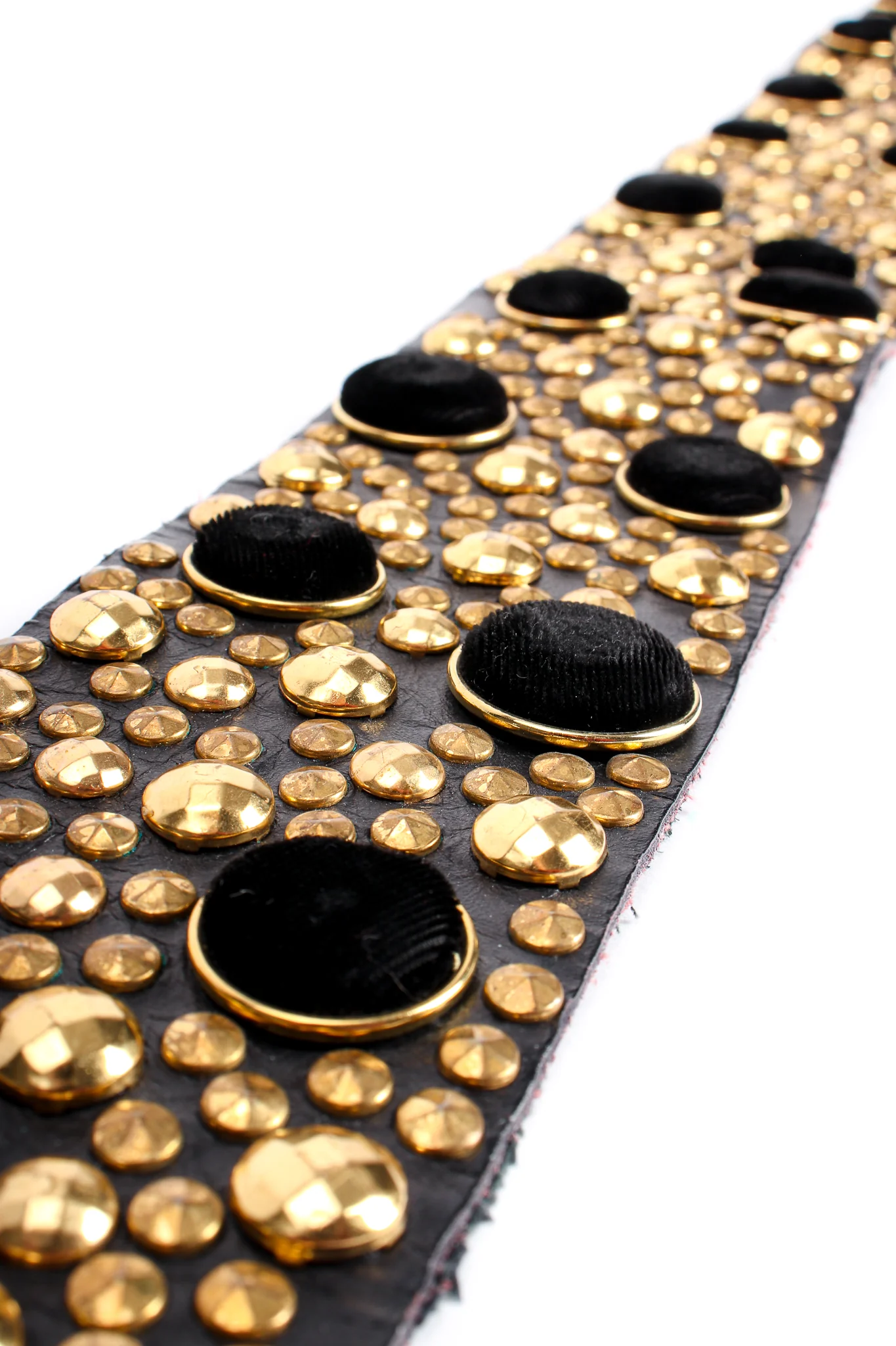 Wide Velvet Studded Leather Belt - Image 5