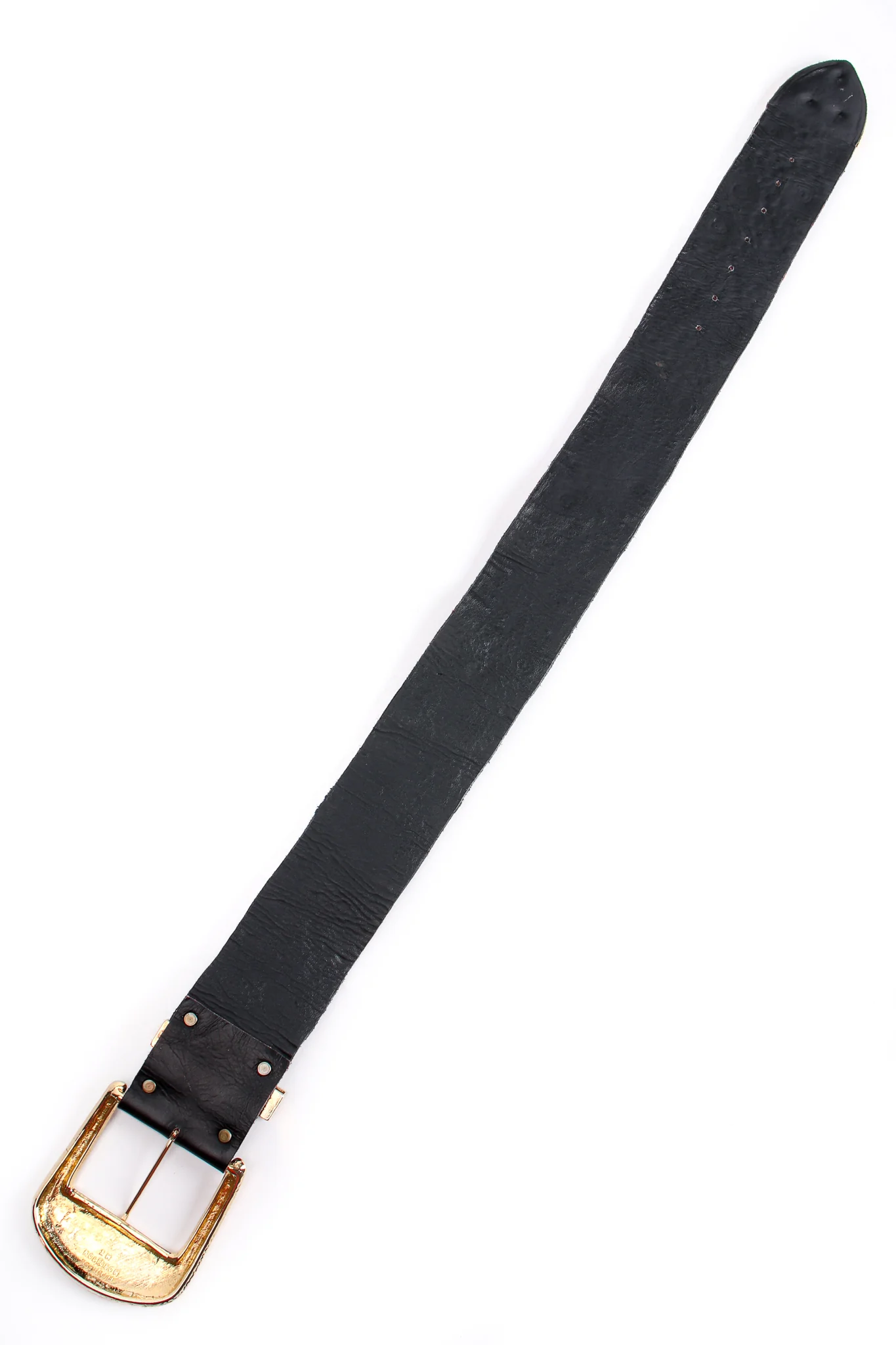 Wide Velvet Studded Leather Belt - Image 9