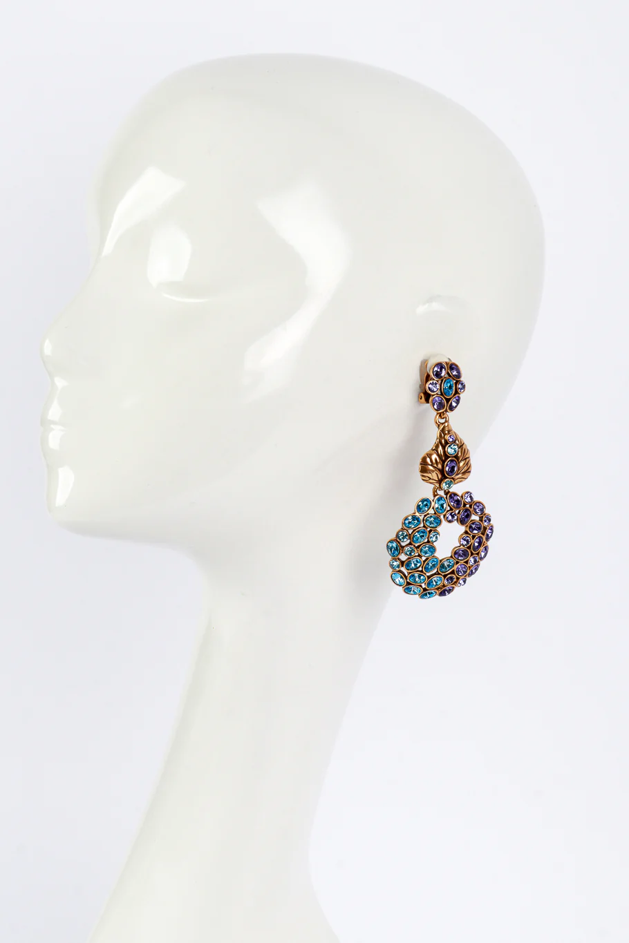 Wild Violet Hoop Drop Earrings - Image 2