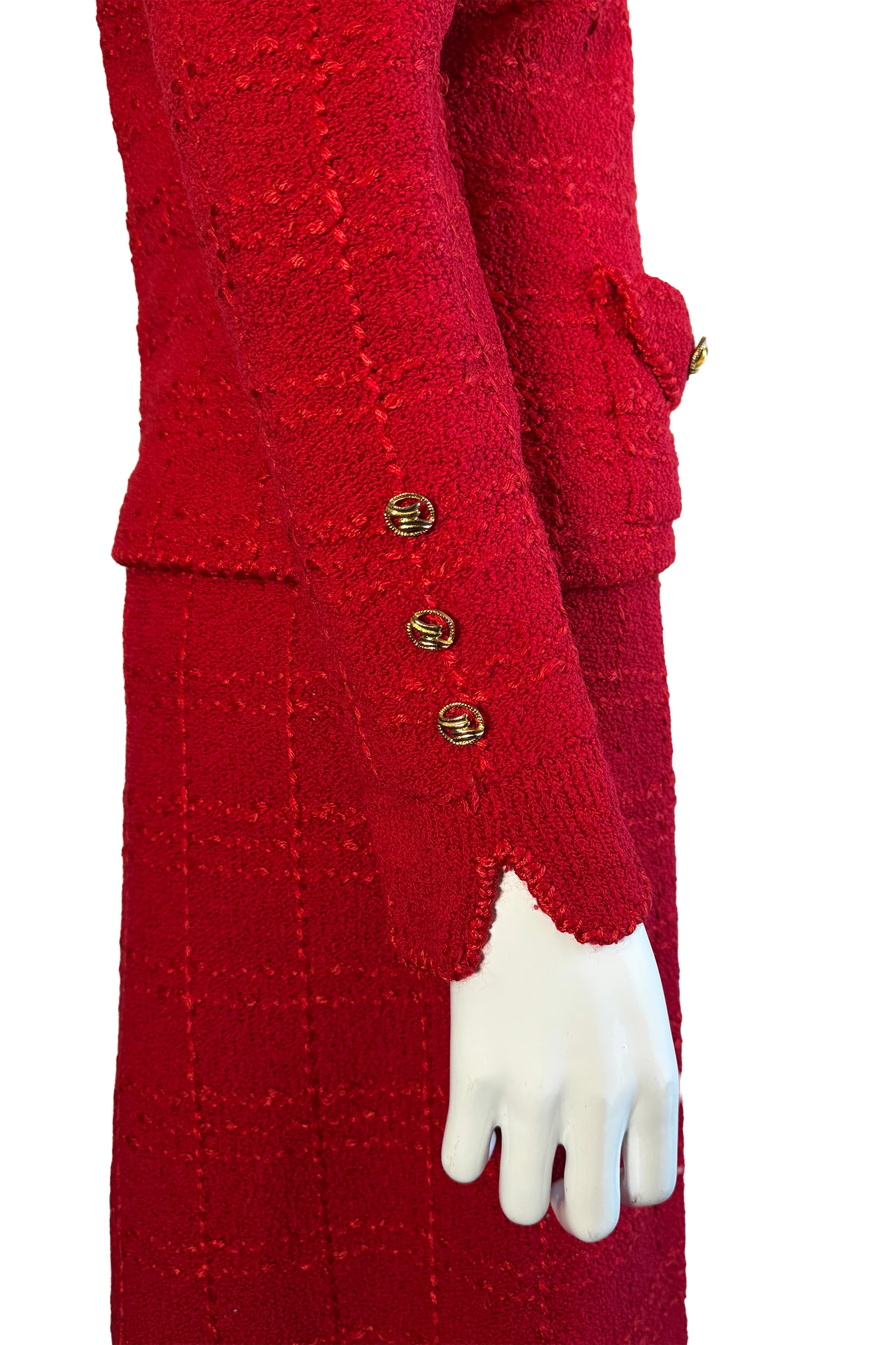 Windowpane Bouclé Skirt Suit - Image 3