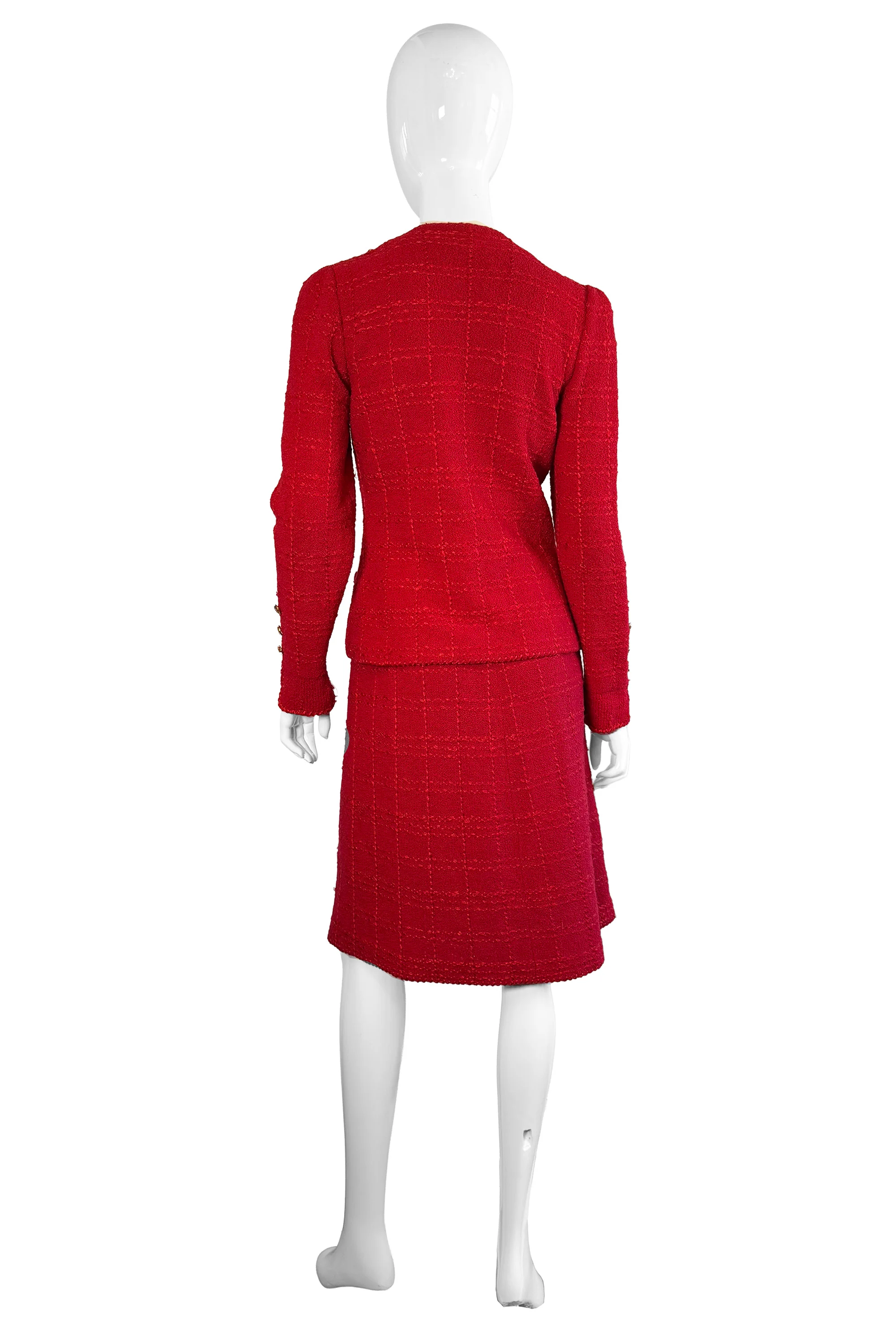 Windowpane Bouclé Skirt Suit - Image 4