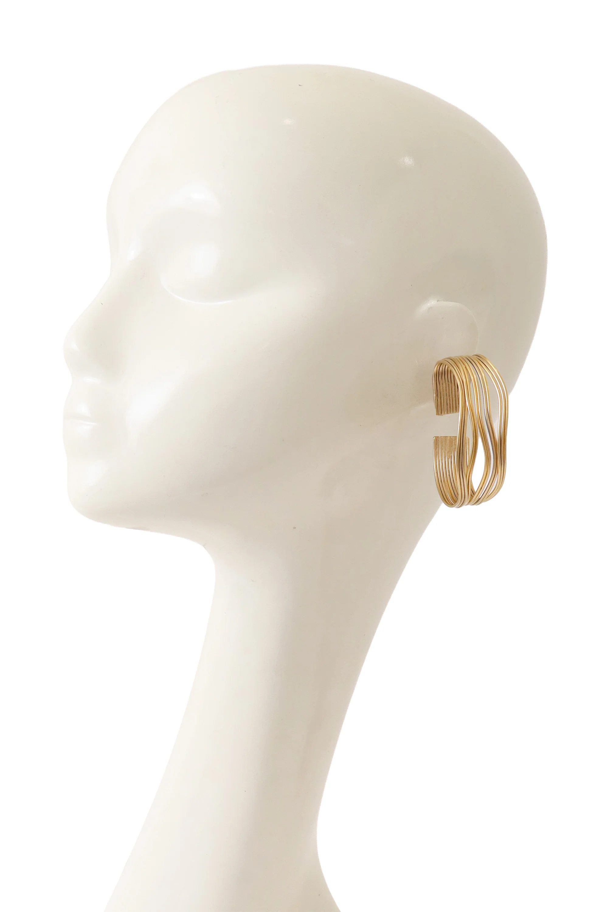 Wire Wave Hoop Earrings - Image 2