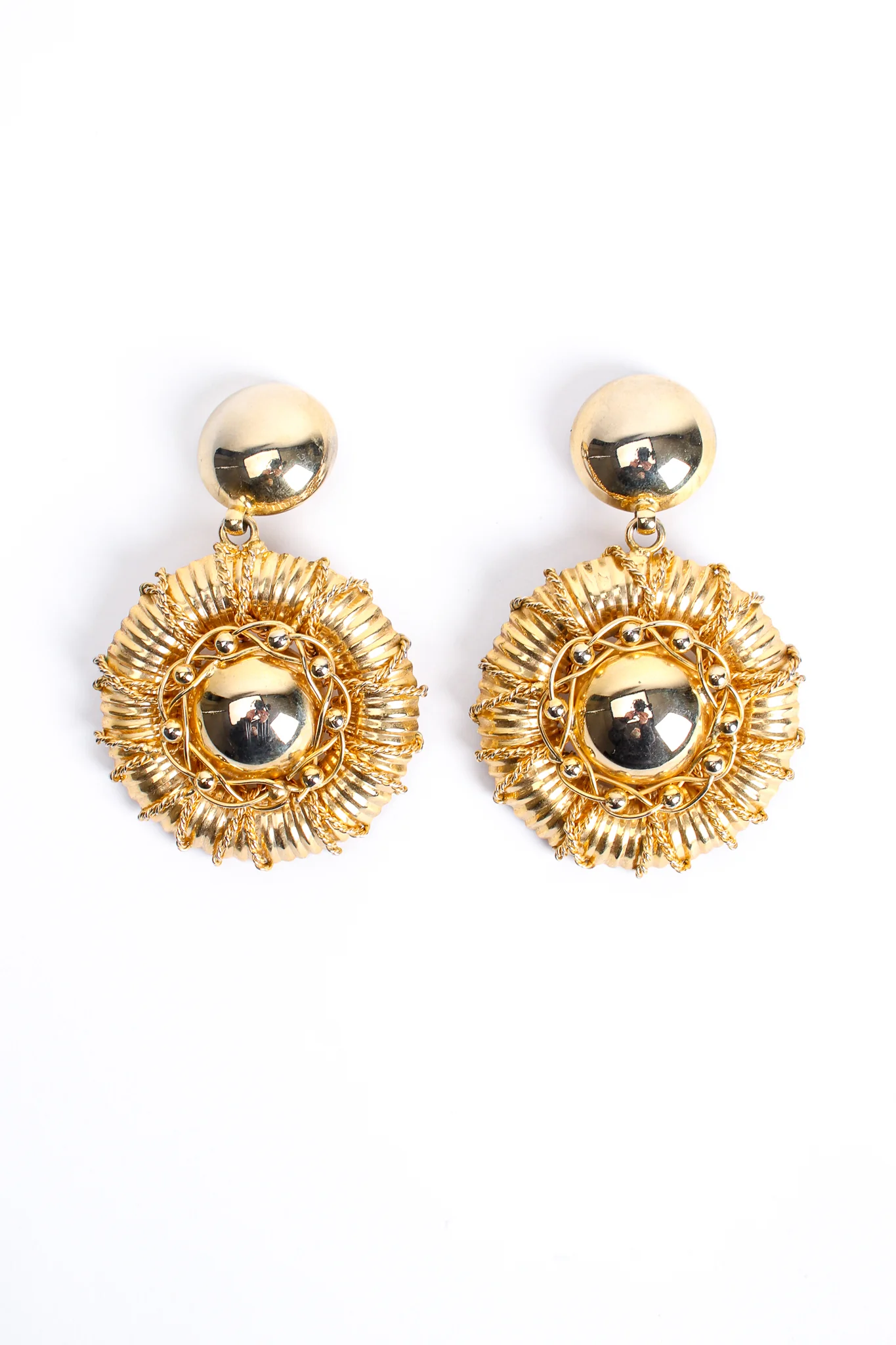 Wire Wrapped Dome Burst Earrings - Image 4