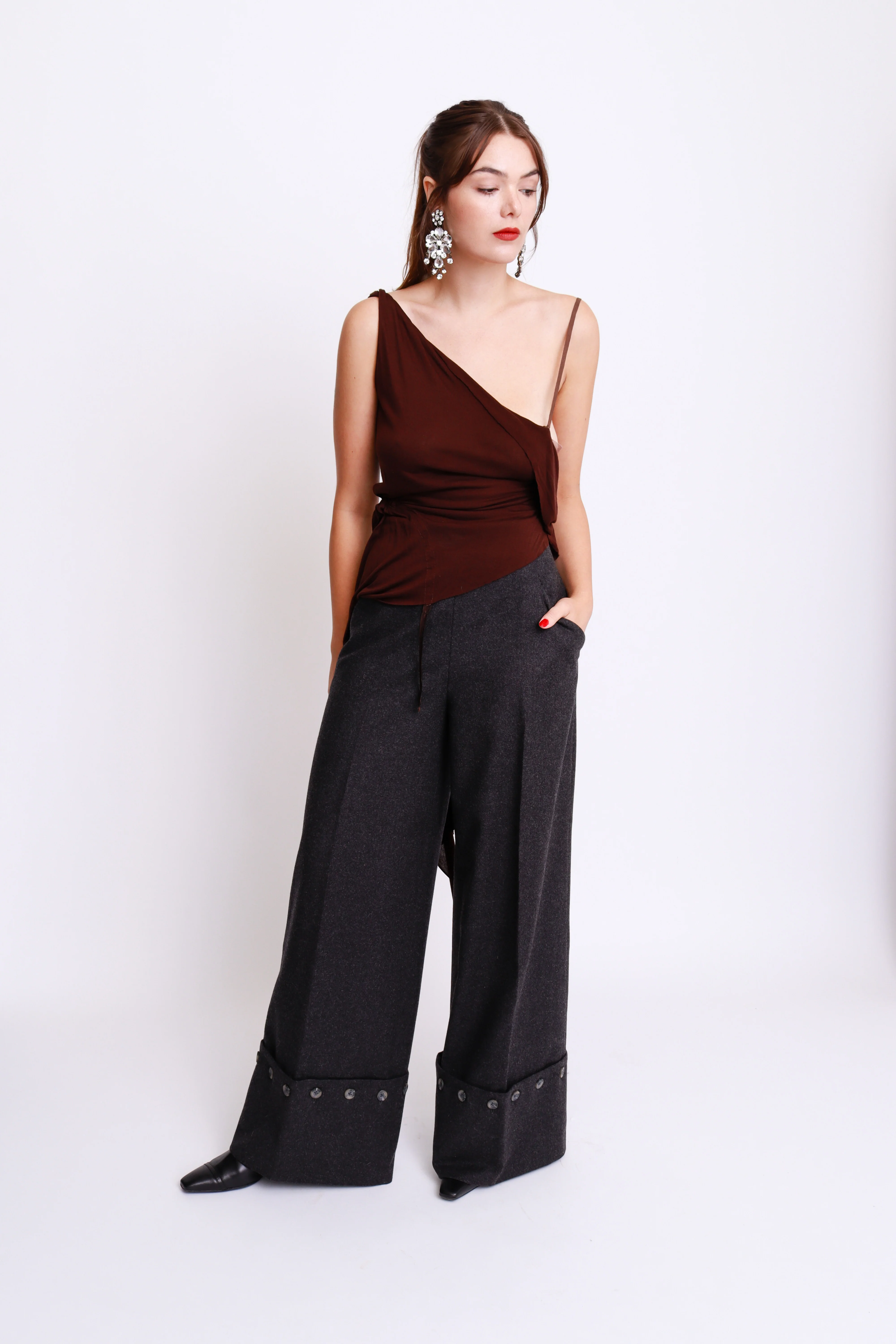 Wool Blend Wide Leg Pant - Image 2