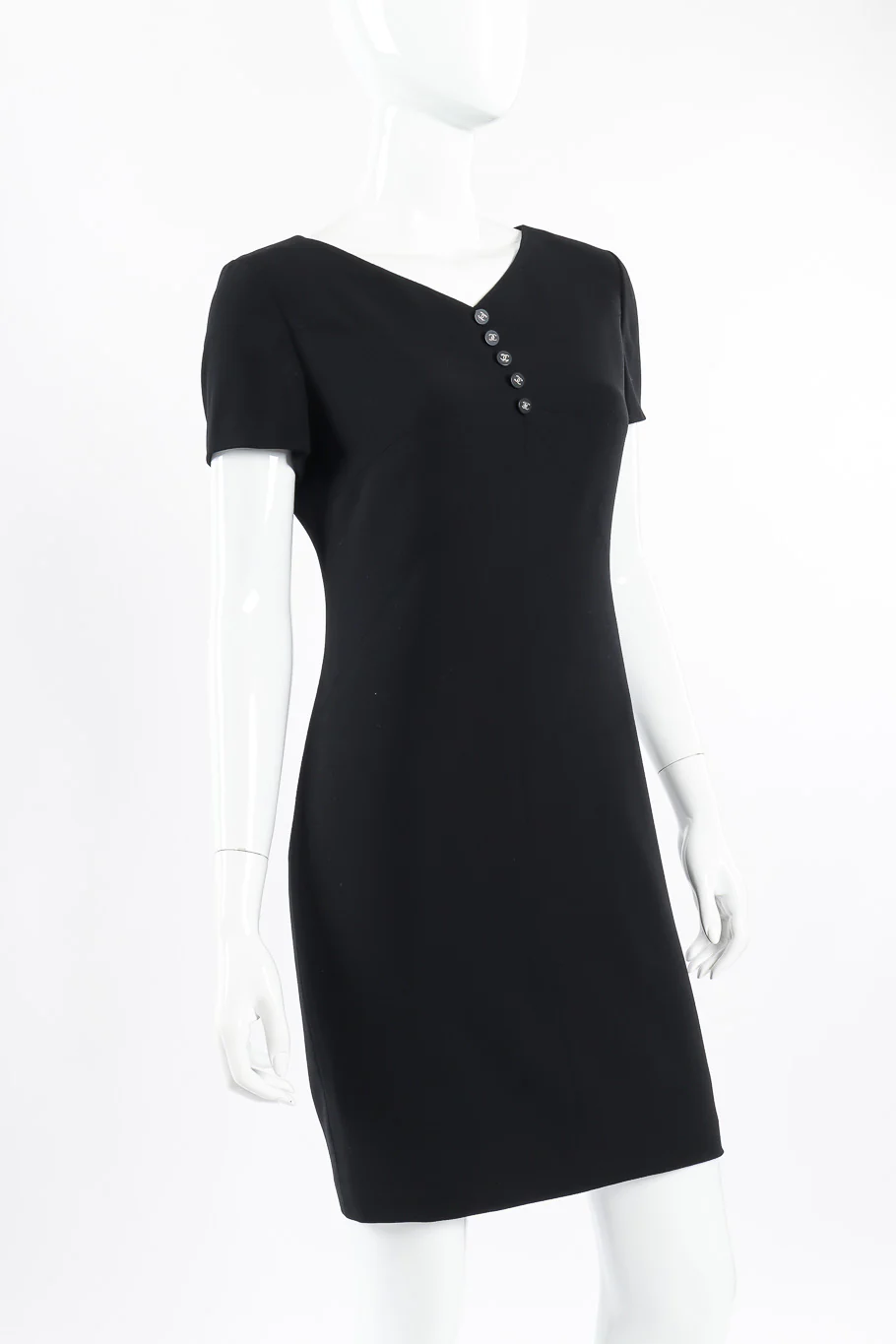 Wool Logo Button Mini Dress - Image 2