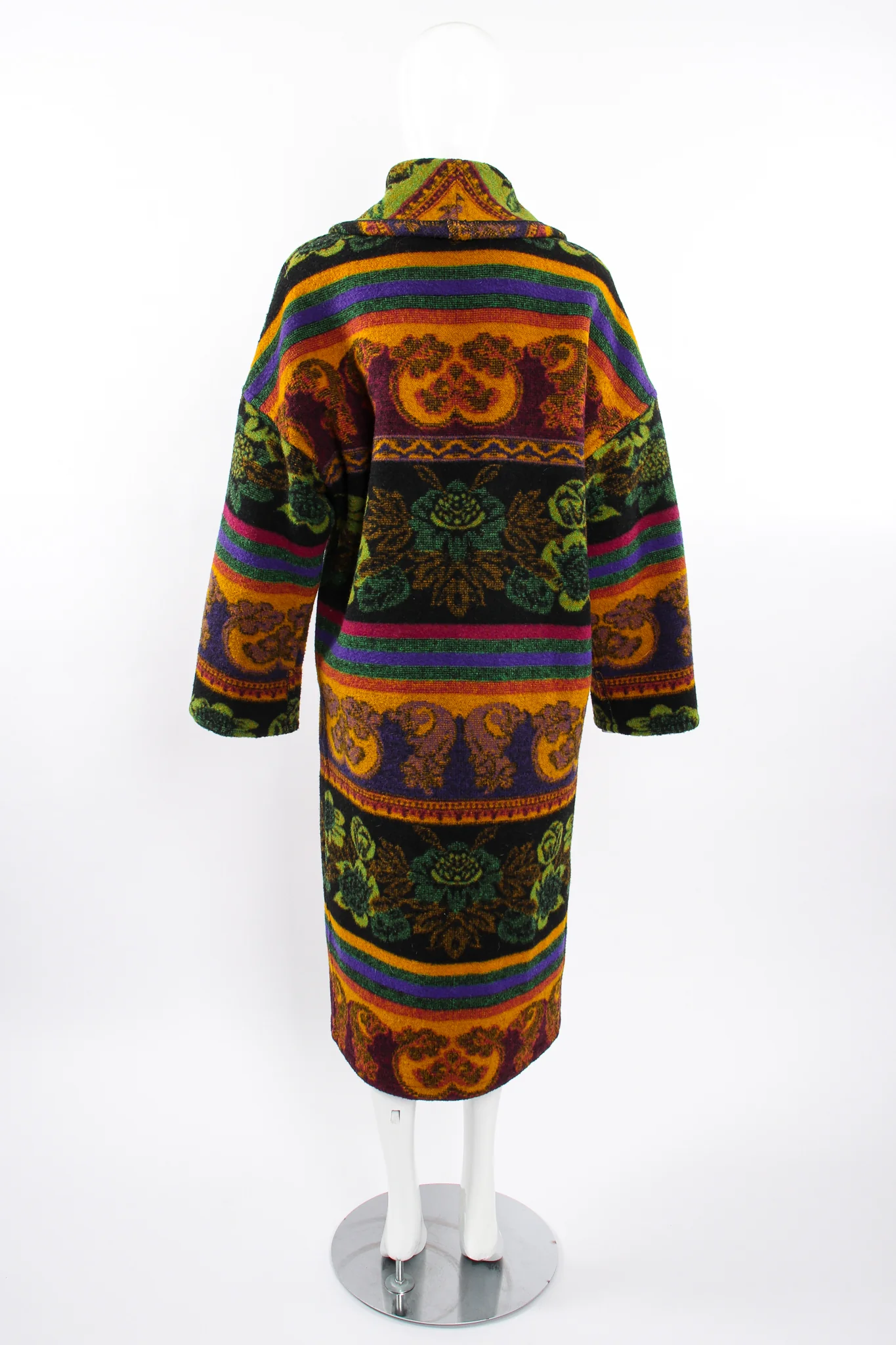 Wool Stripe Cocoon Coat - Image 16
