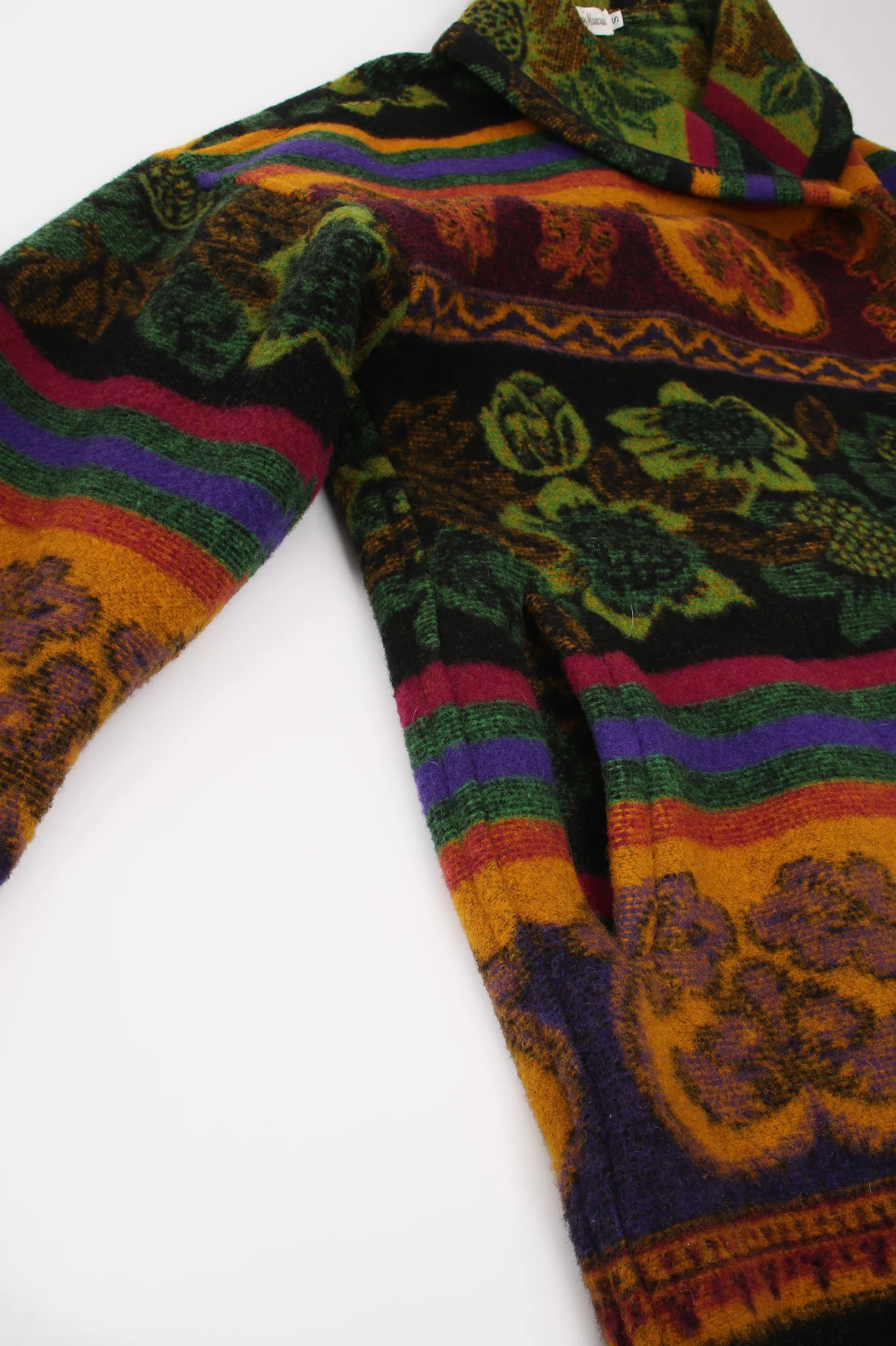 Wool Stripe Cocoon Coat - Image 19