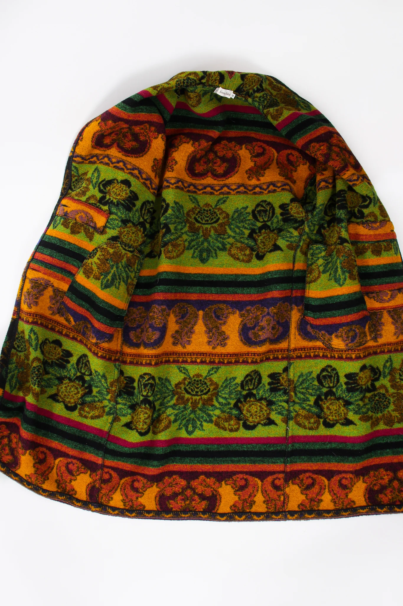 Wool Stripe Cocoon Coat - Image 20