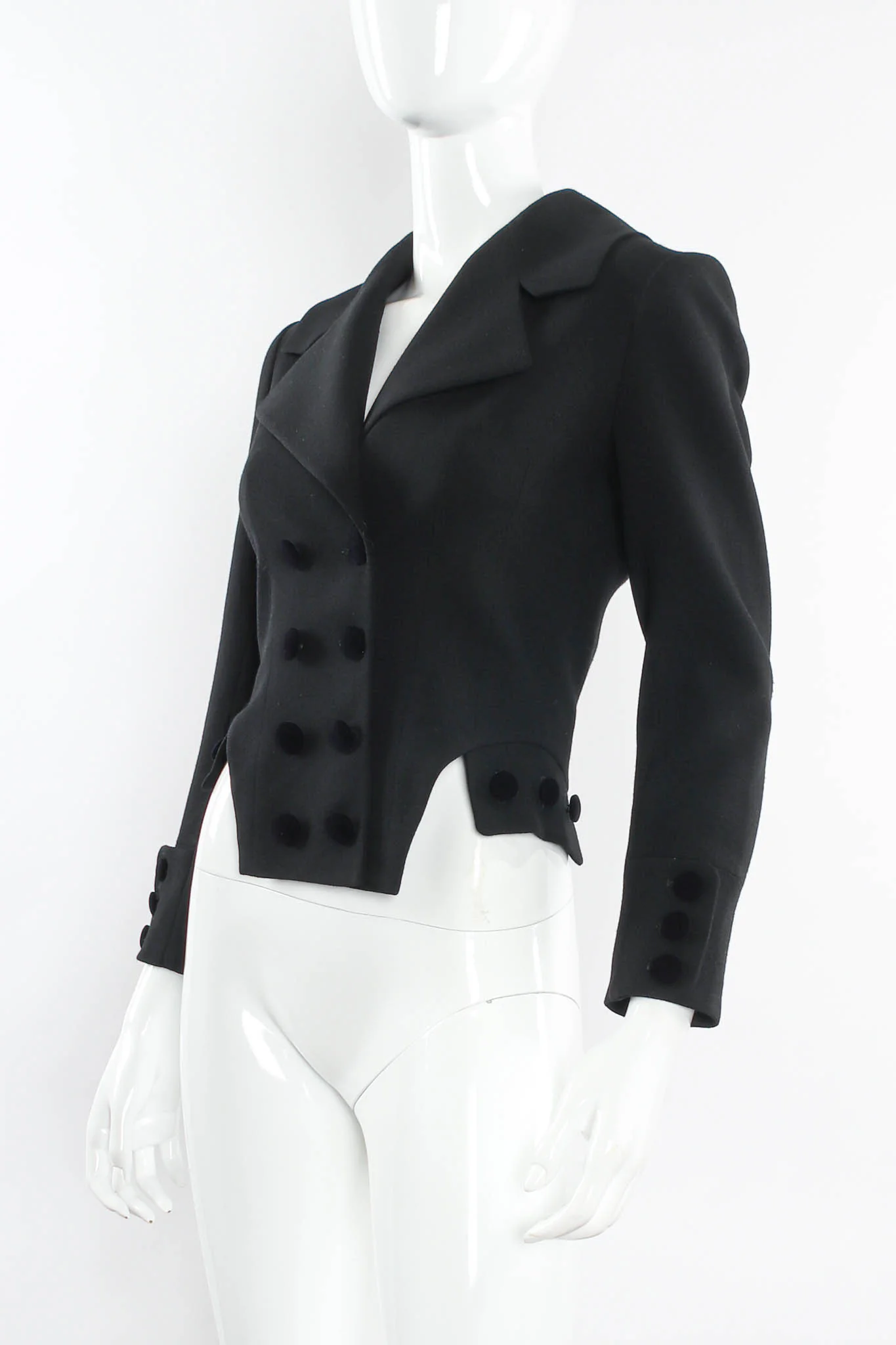 Wool Tuxedo Crop Jacket - Image 2